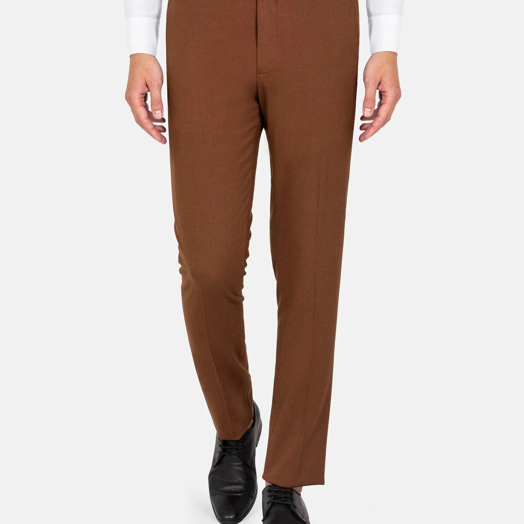 Slim Fit Textured Brown Pants 60