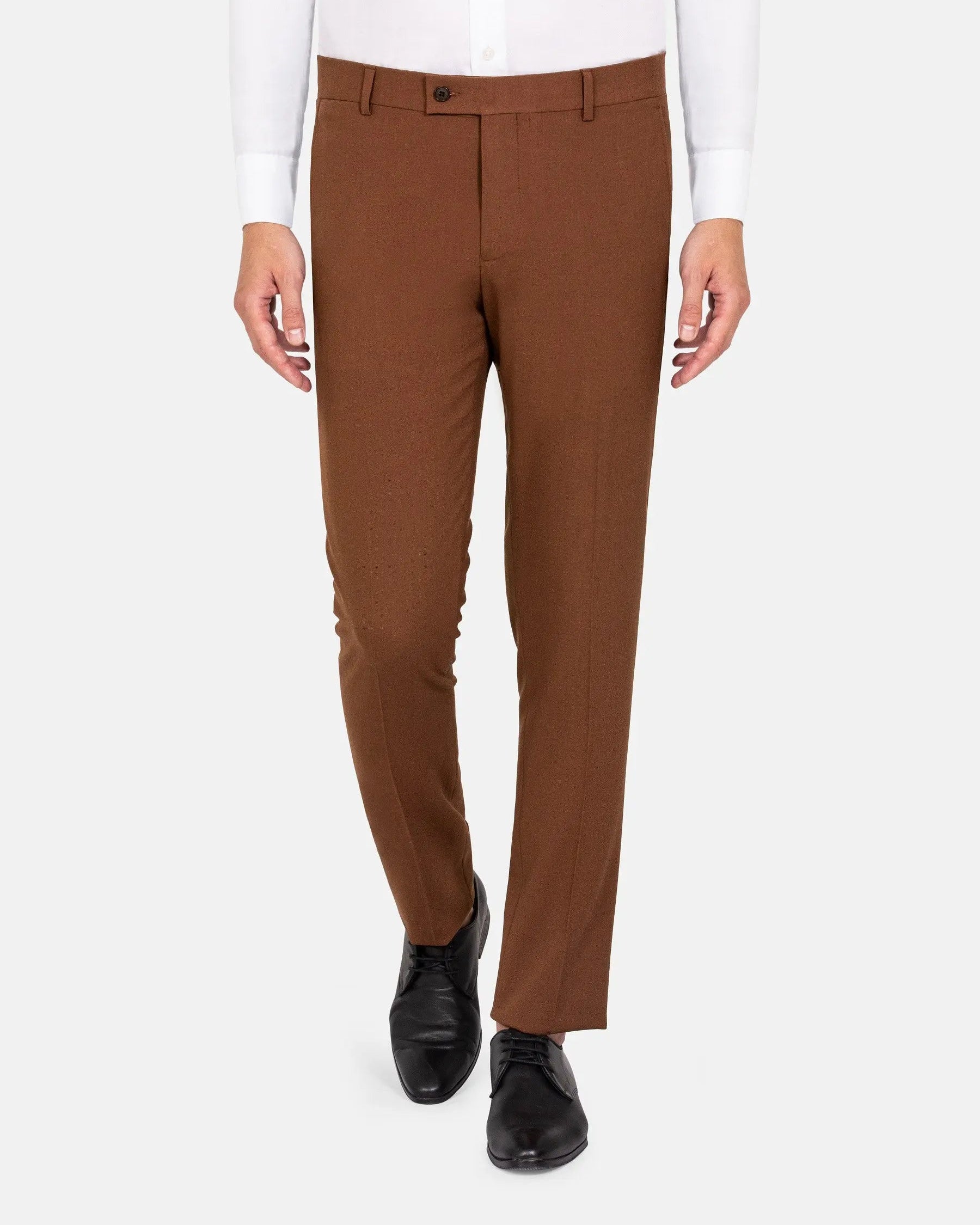 Slim Fit Textured Brown Pants 60