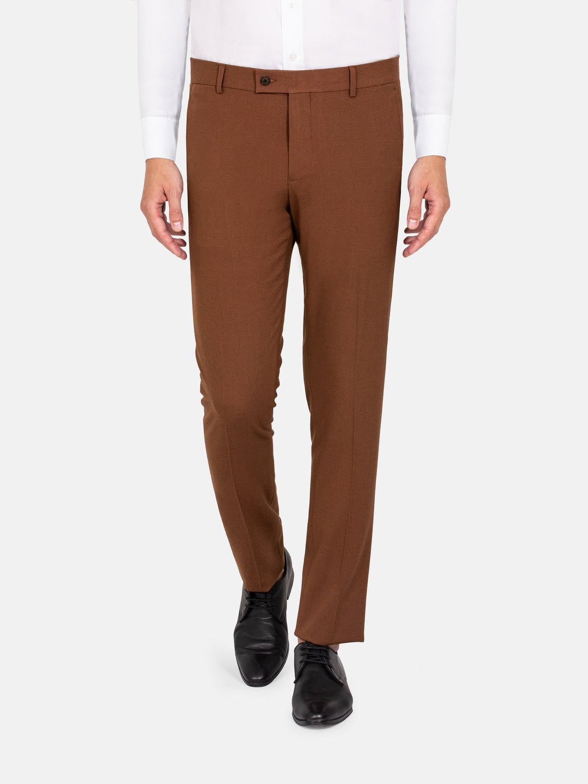 Slim Fit Textured Brown Pants 60