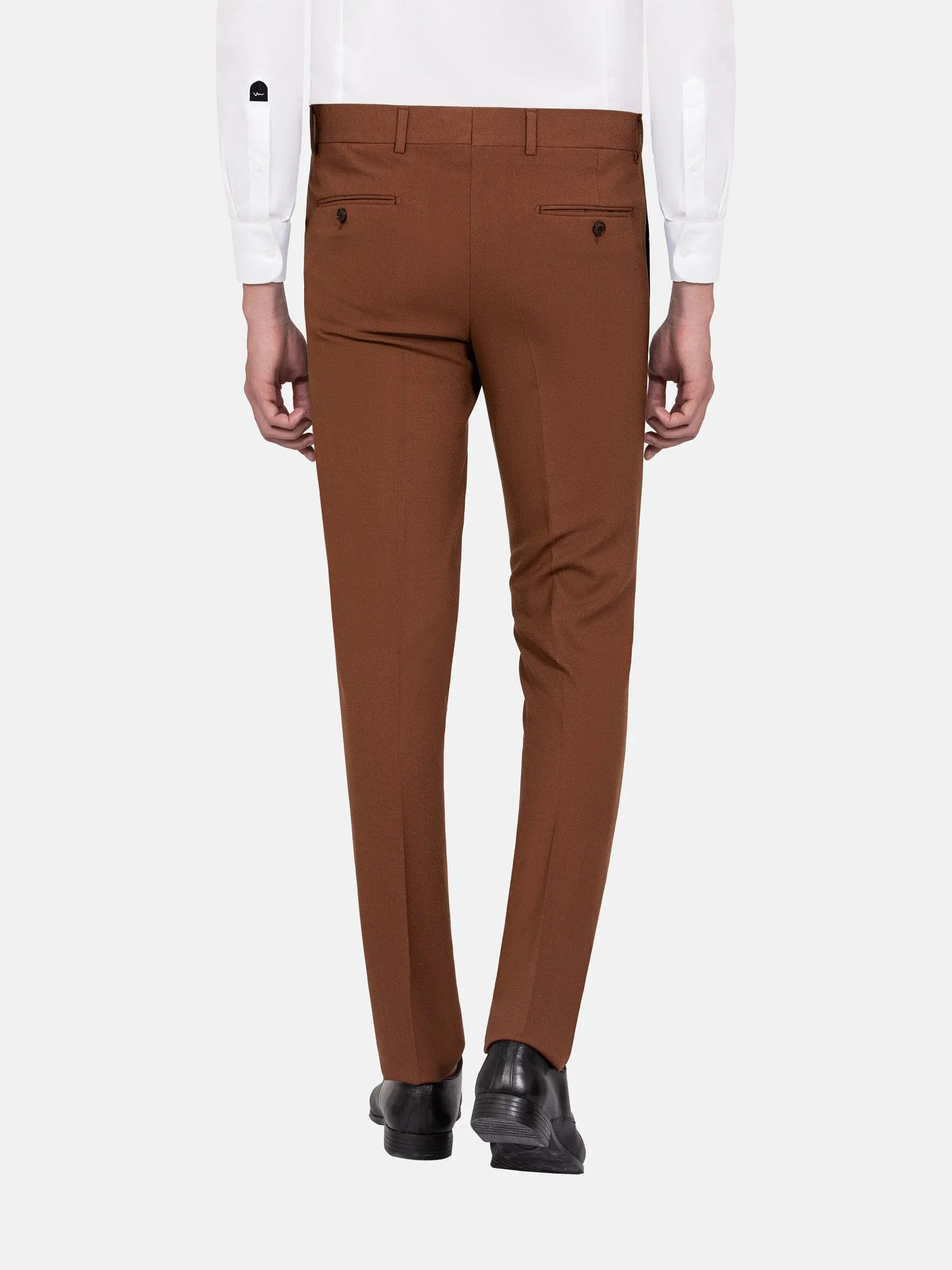 Slim Fit Textured Brown Pants 60