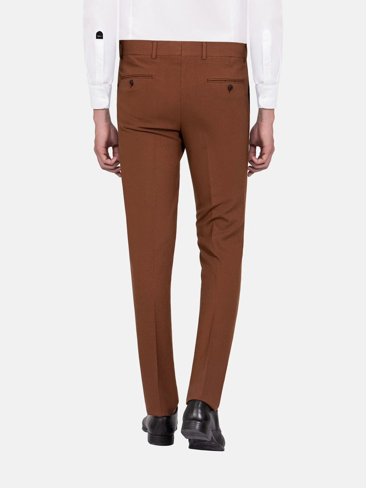 Slim Fit Textured Brown Pants 60