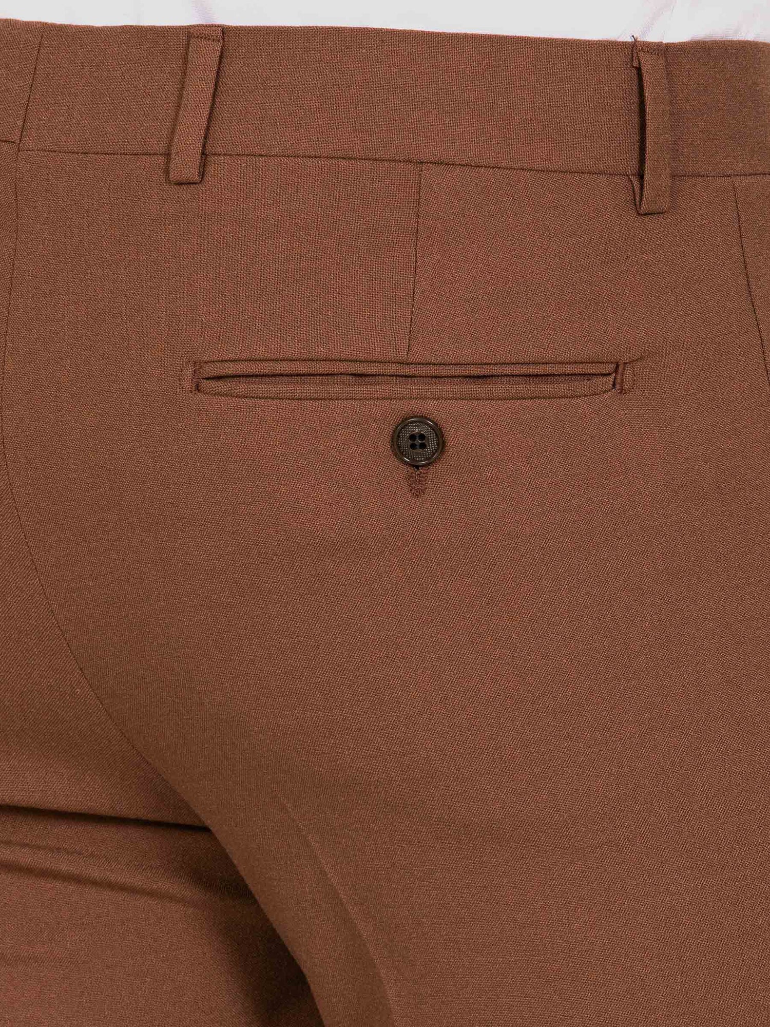 Slim Fit Textured Brown Pants 60