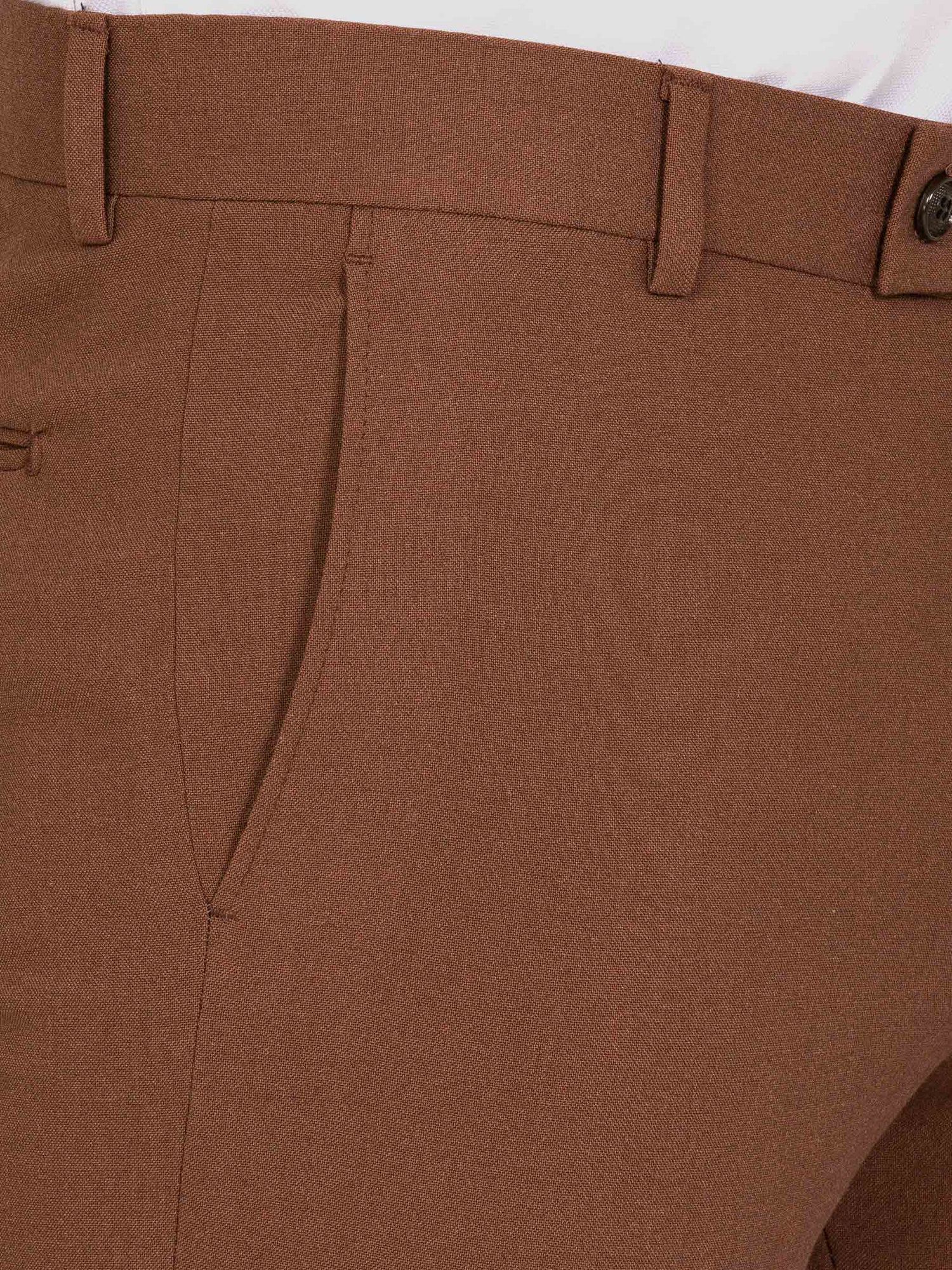 Slim Fit Textured Brown Pants 60