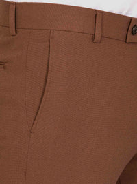 Slim Fit Textured Brown Pants 60