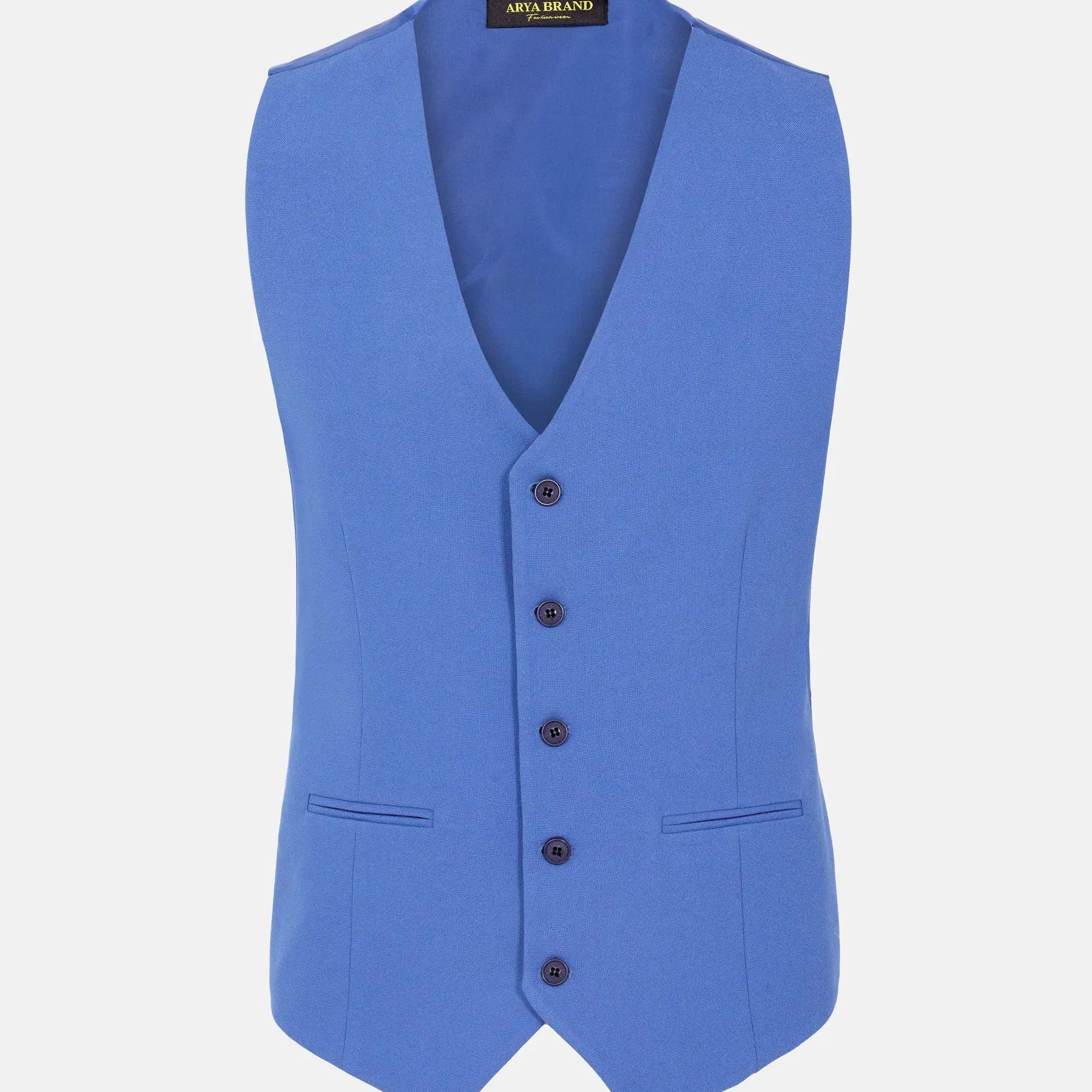 Slim Fit Textured Indigo Waistcoat 60