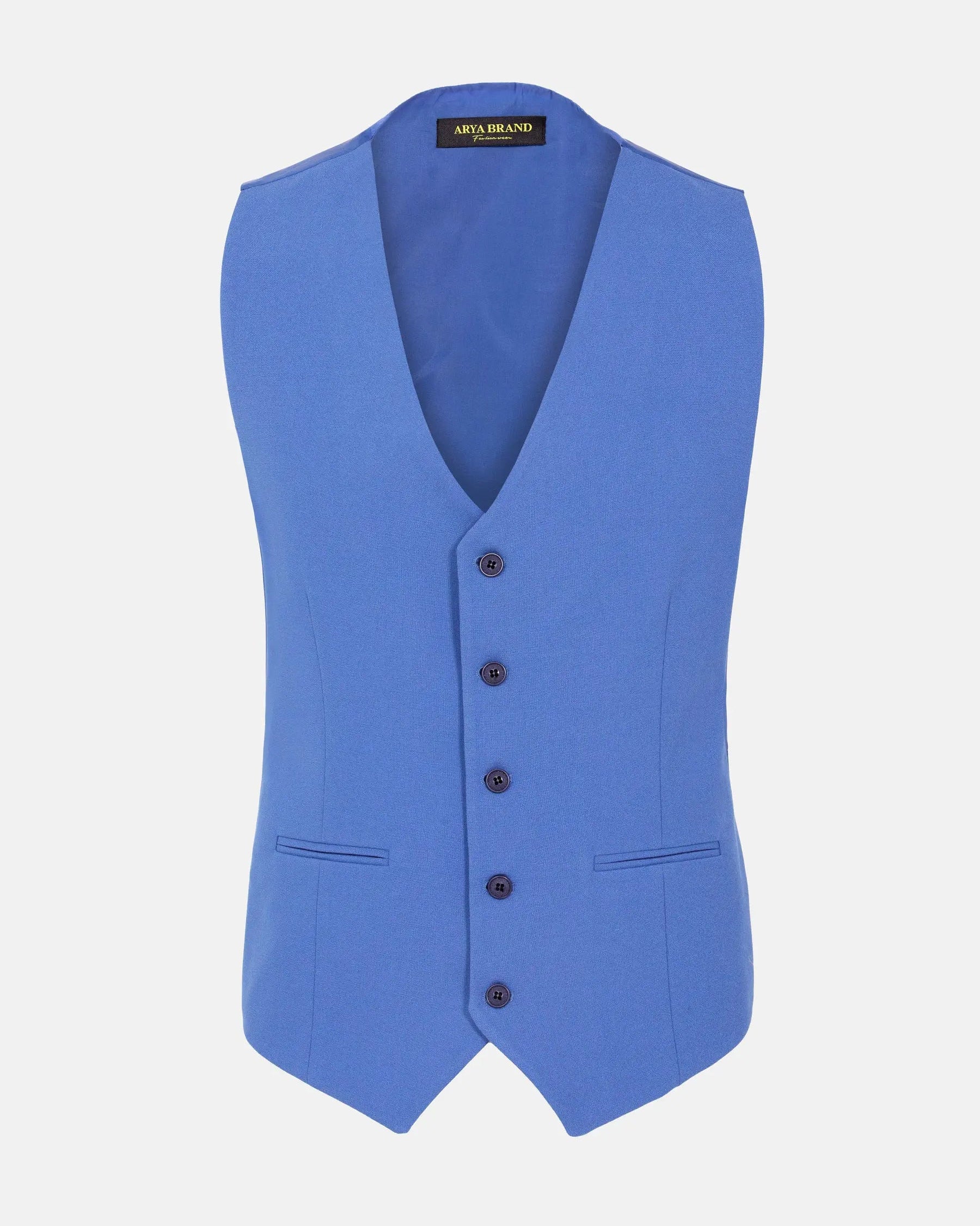 Slim Fit Textured Indigo Waistcoat 60