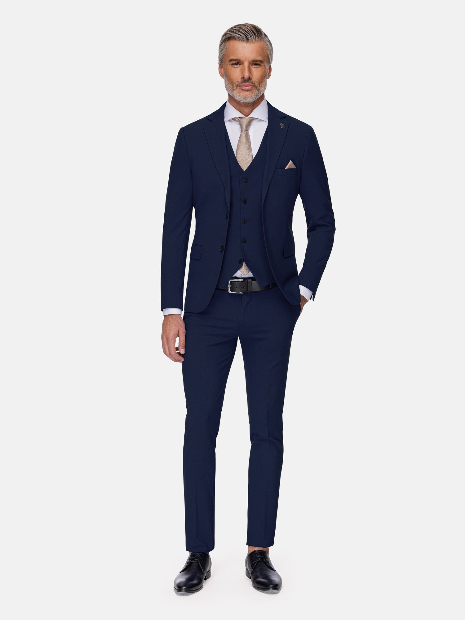 Slim Fit Navy Textured Blazer 60