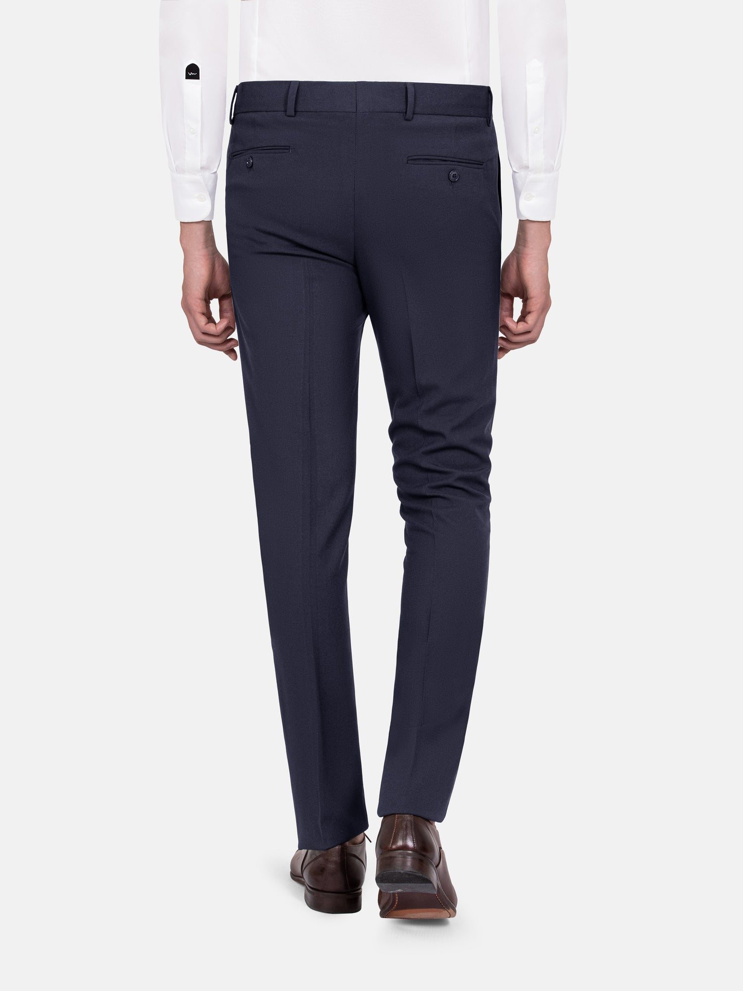 Slim Fit Textured Navy Pants 60