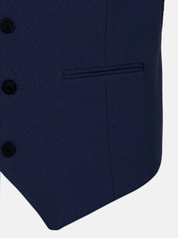 Slim Fit Textured Navy Waistcoat 60