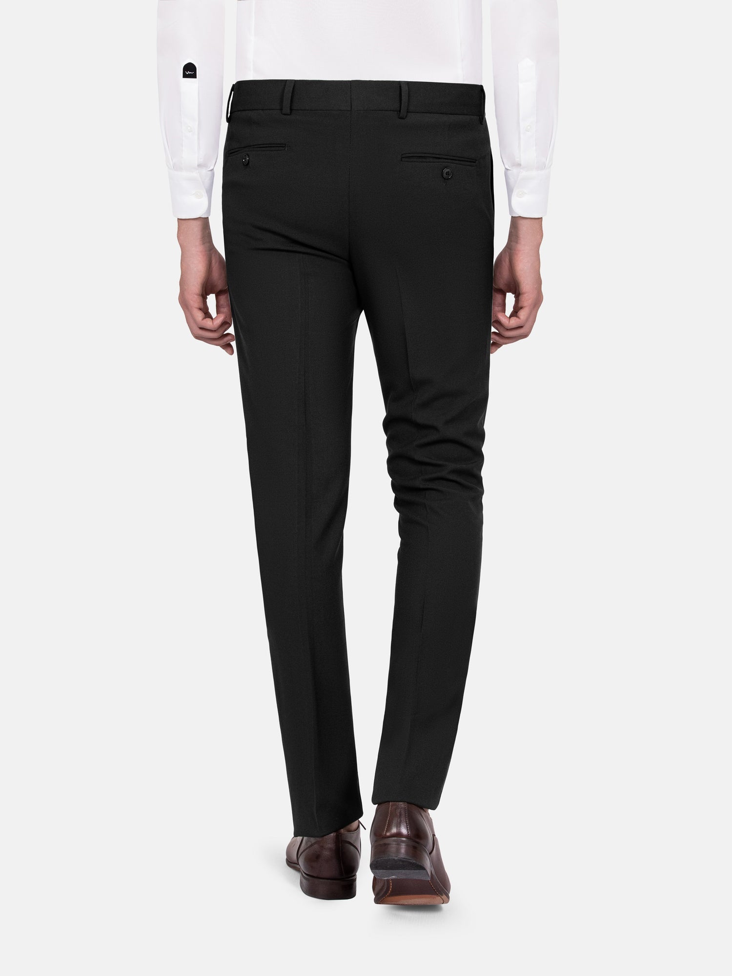 Slim Fit Textured Blk Pants 60