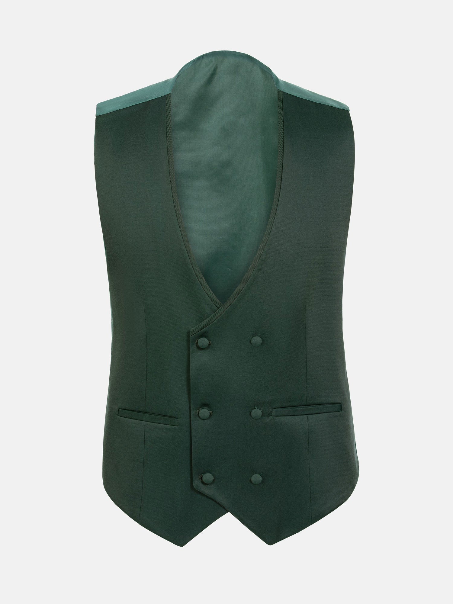 Slim Fit Textured Green Waistcoat 66