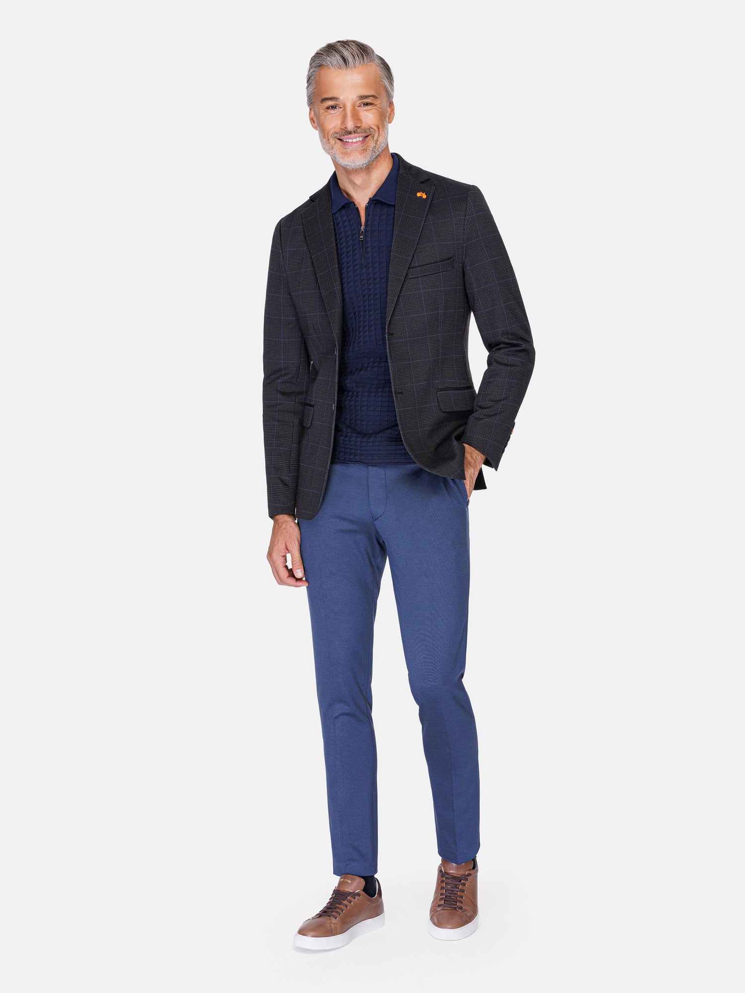 Archer Slim Fit Plain Indigo Navy Pants 60