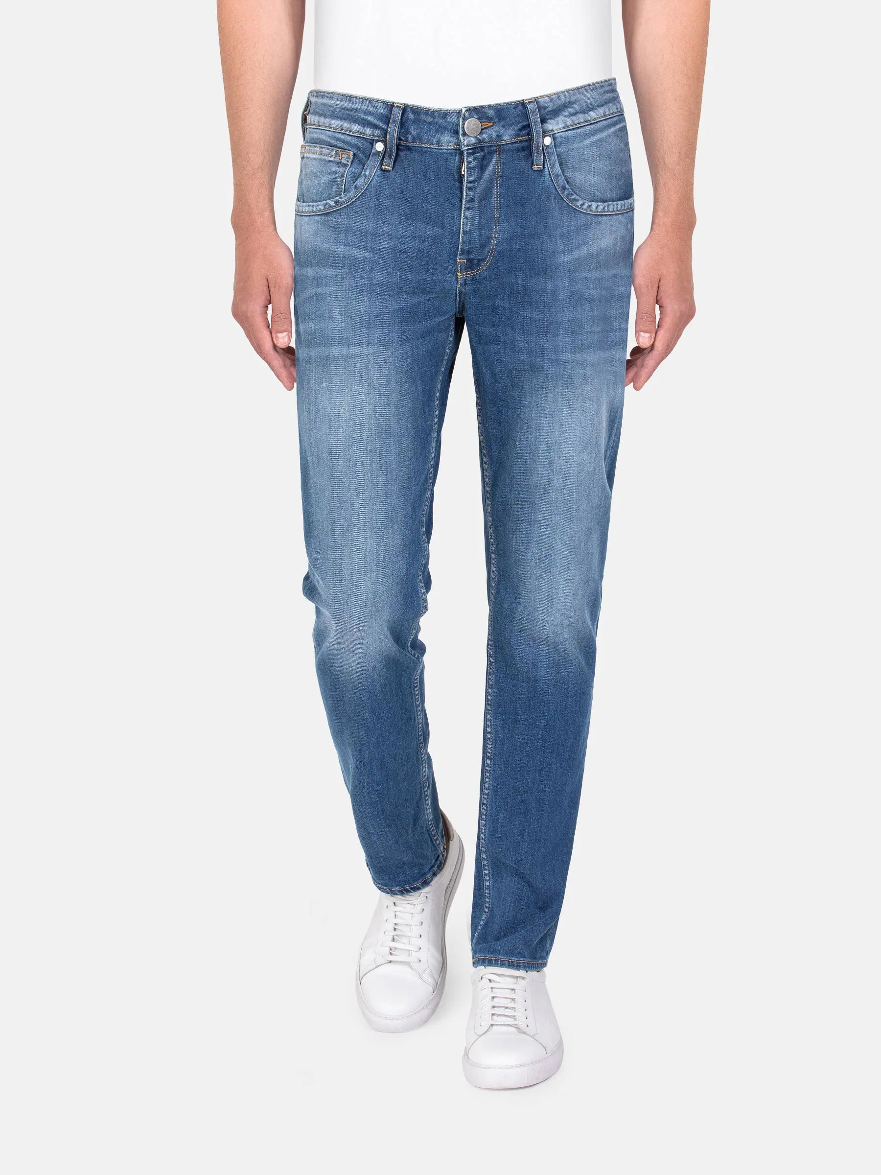 Aluin Slim Fit Stone Wash Light Navy Jeans 40-32