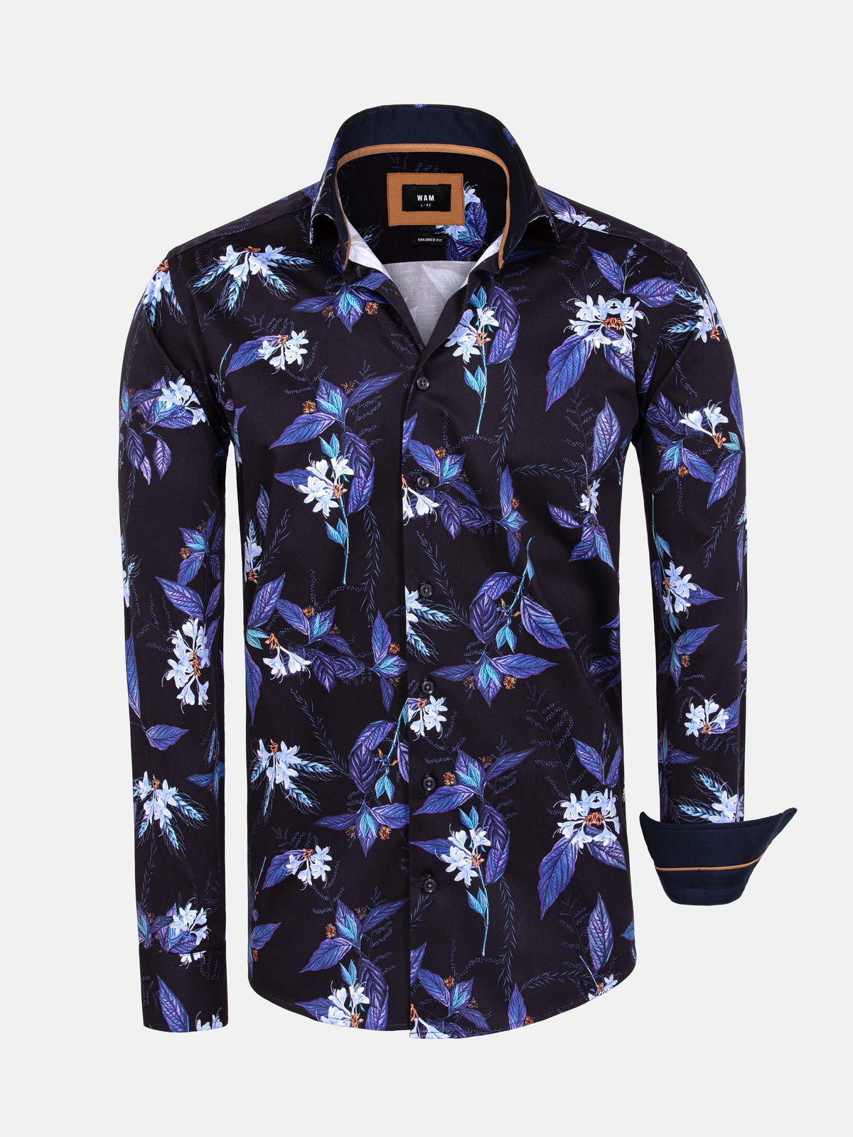 Havana Navy Floral Print Long Sleeve Shirt 6XL