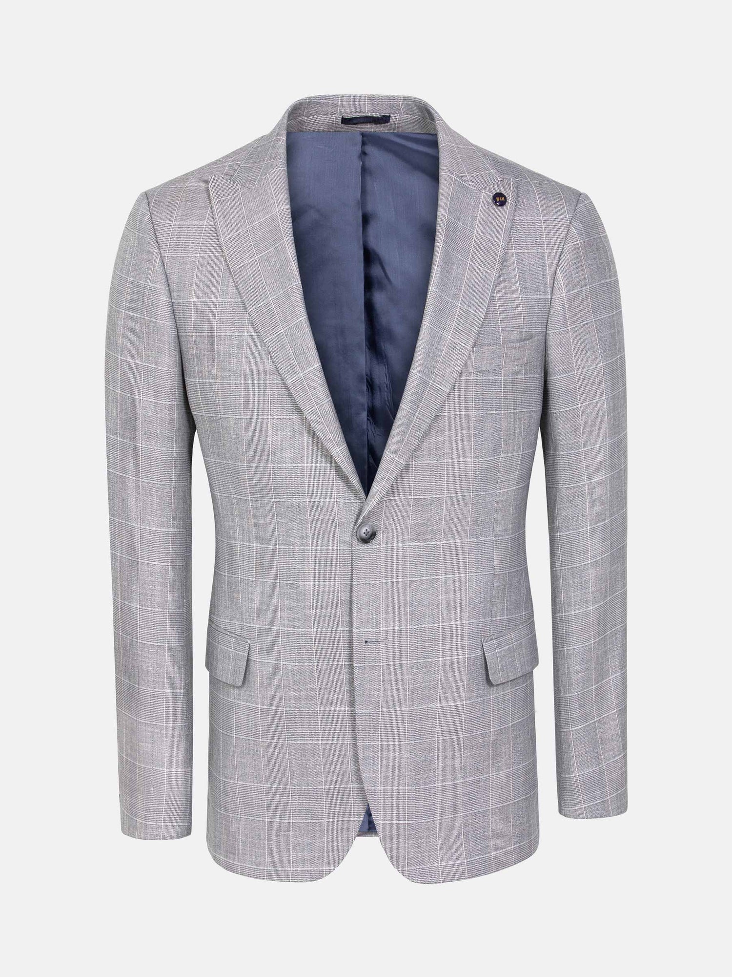 Ground Checkered Slim Fit Grey Blazer 60