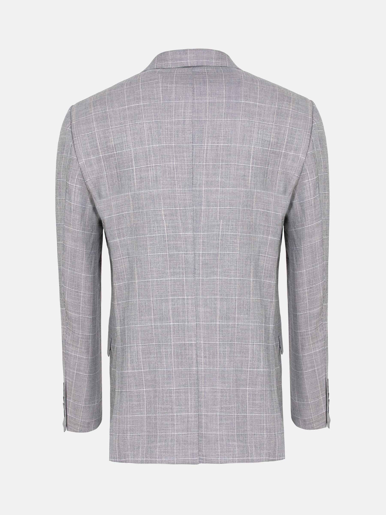 Ground Checkered Slim Fit Grey Blazer 60