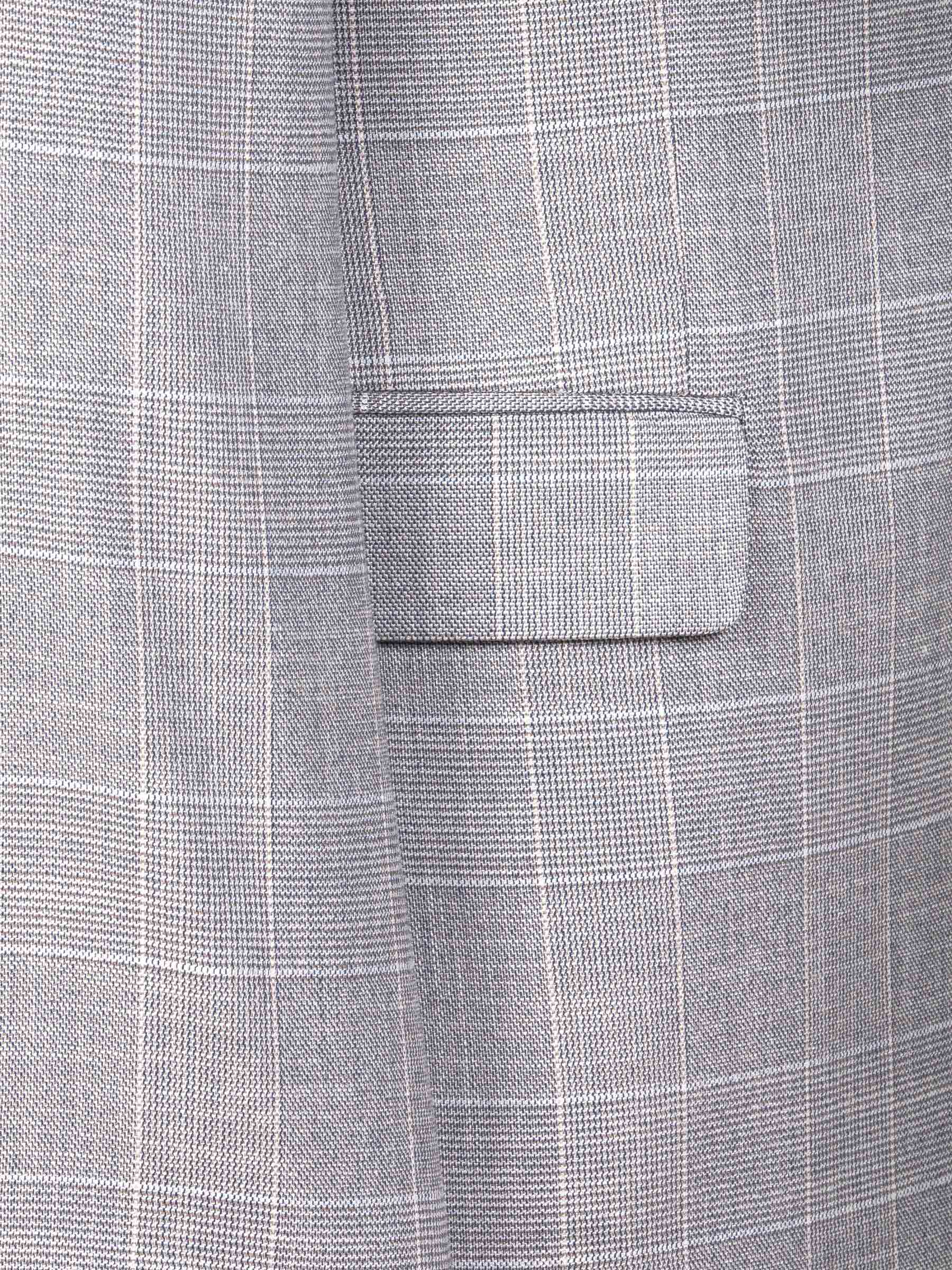 Ground Checkered Slim Fit Grey Blazer 60