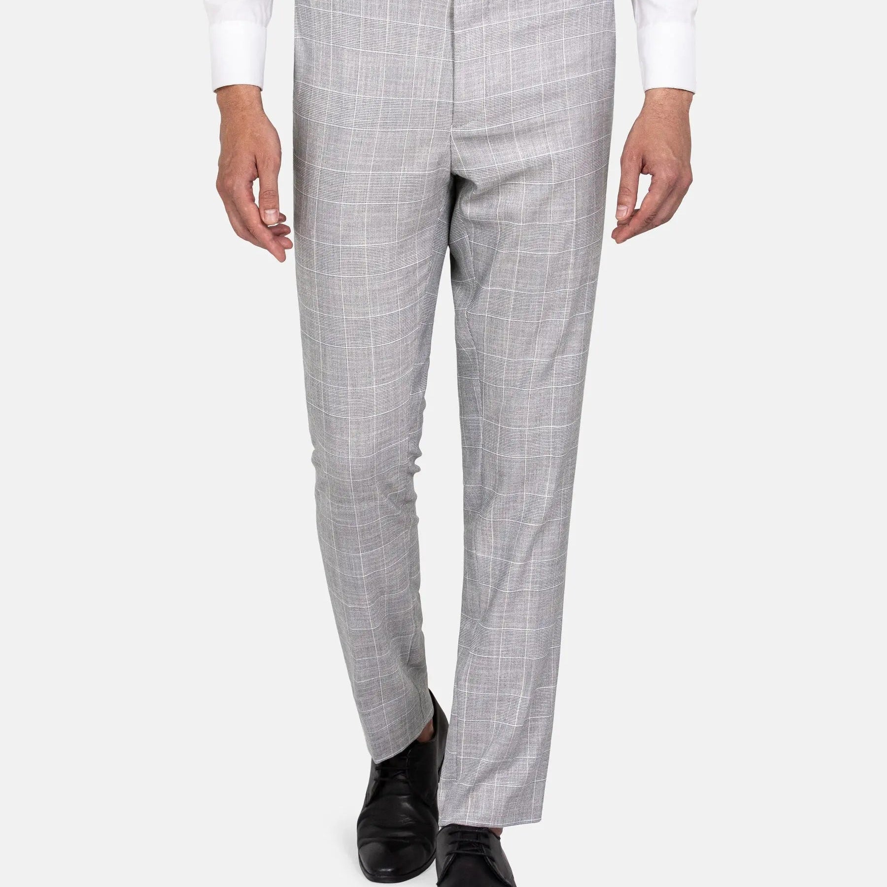 Ground Checkered Slim Fit Grey Pants 60