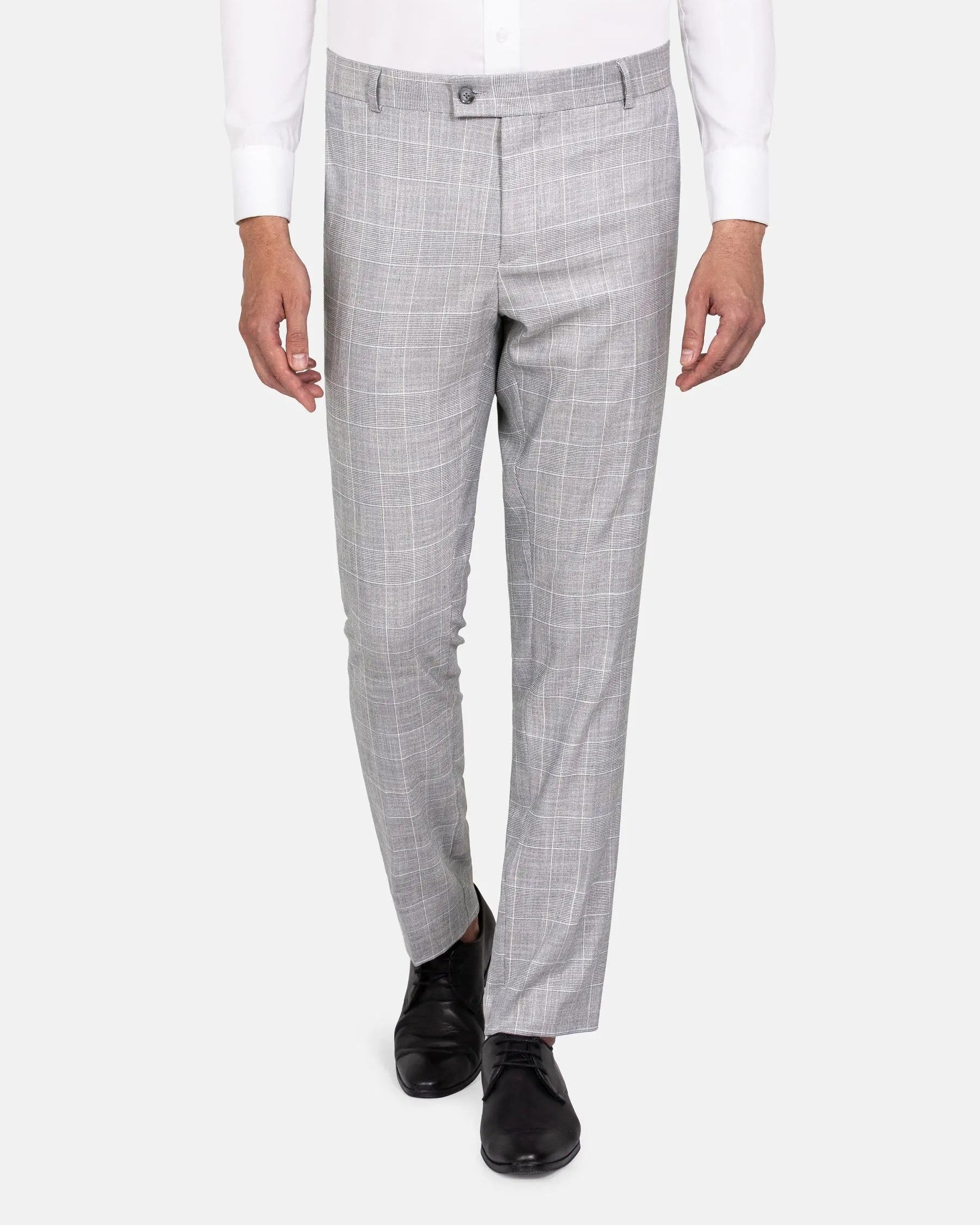 Ground Checkered Slim Fit Grey Pants 60