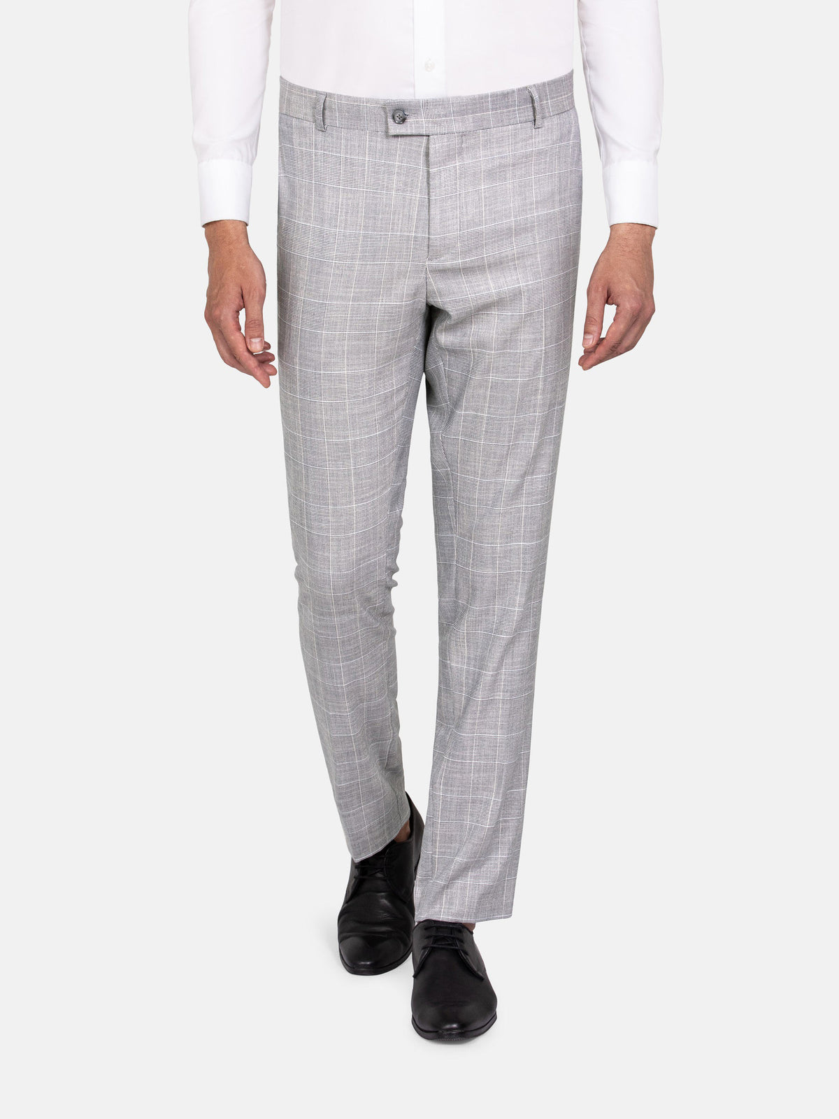 Ground Checkered Slim Fit Grey Pants 60