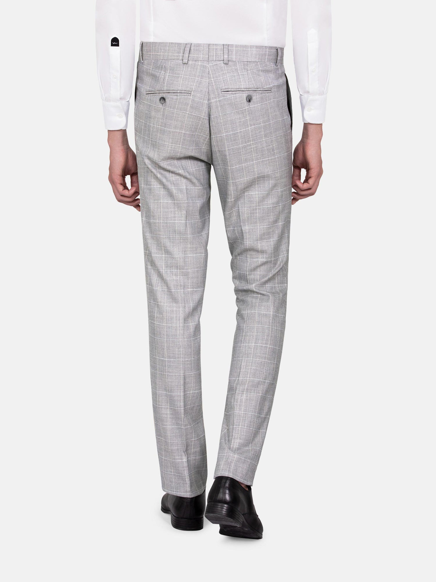 Ground Checkered Slim Fit Grey Pants 60