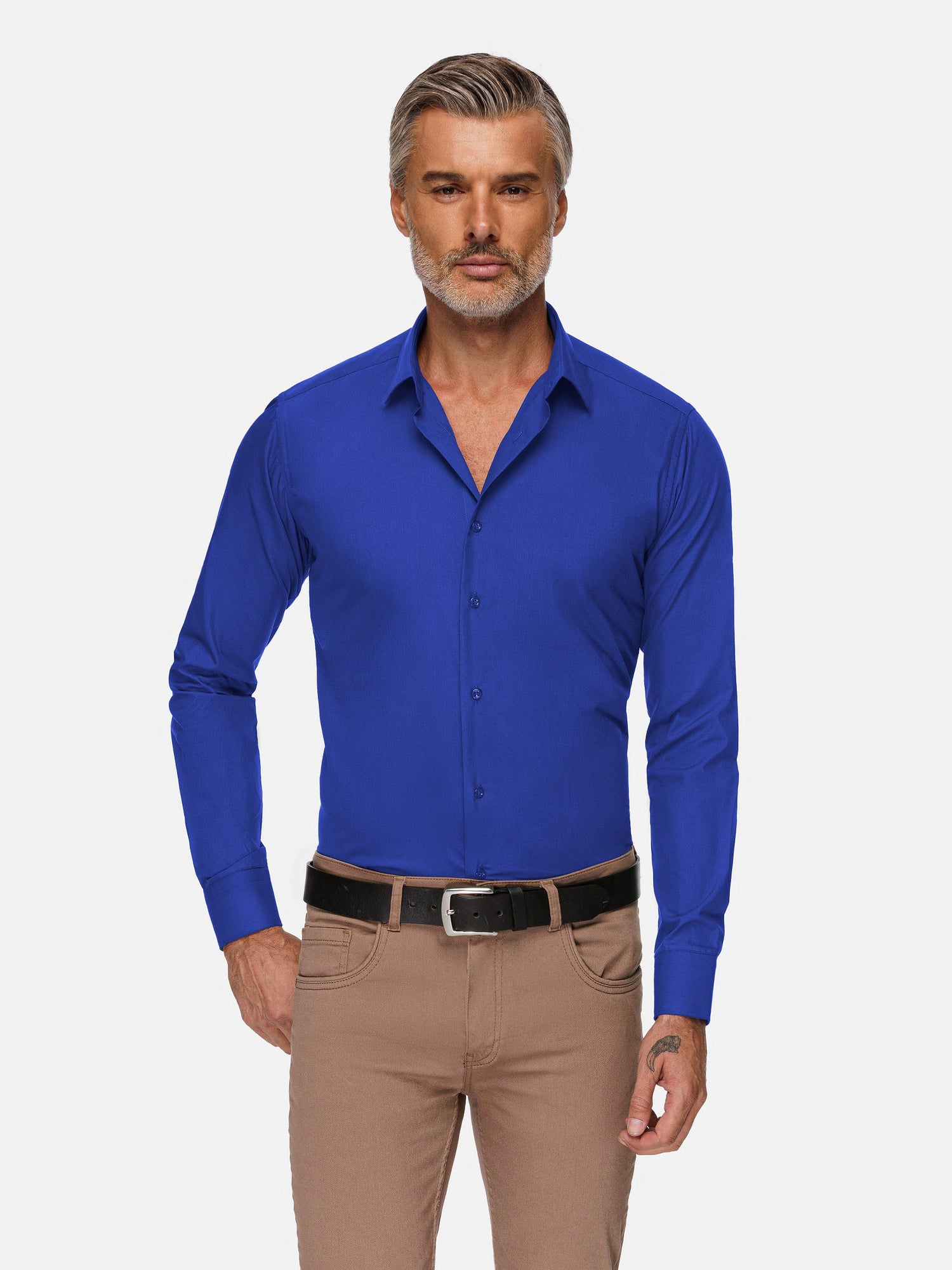 Leira Solid Royal Blue Long Sleeve Shirt 6XL