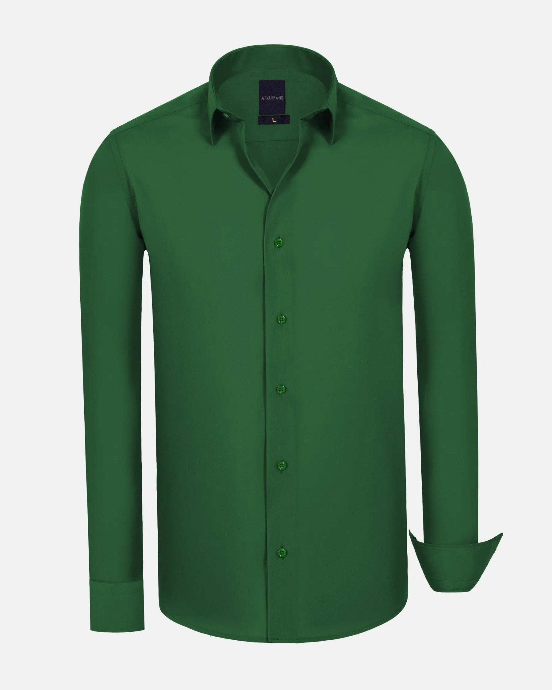Leira Solid Green Long Sleeve Shirt 6XL