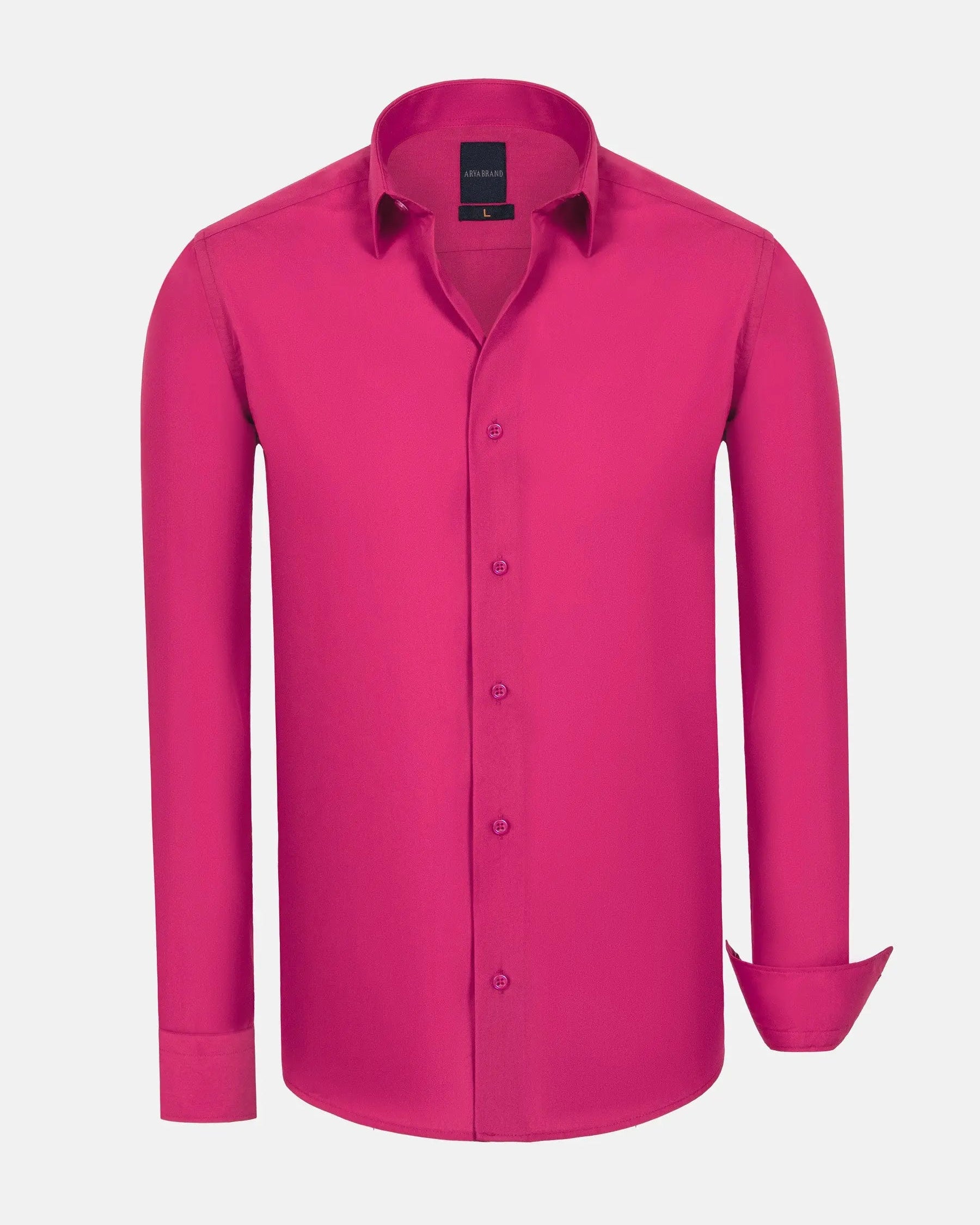 Leira Solid Fuchsia Long Sleeve Shirt 6XL