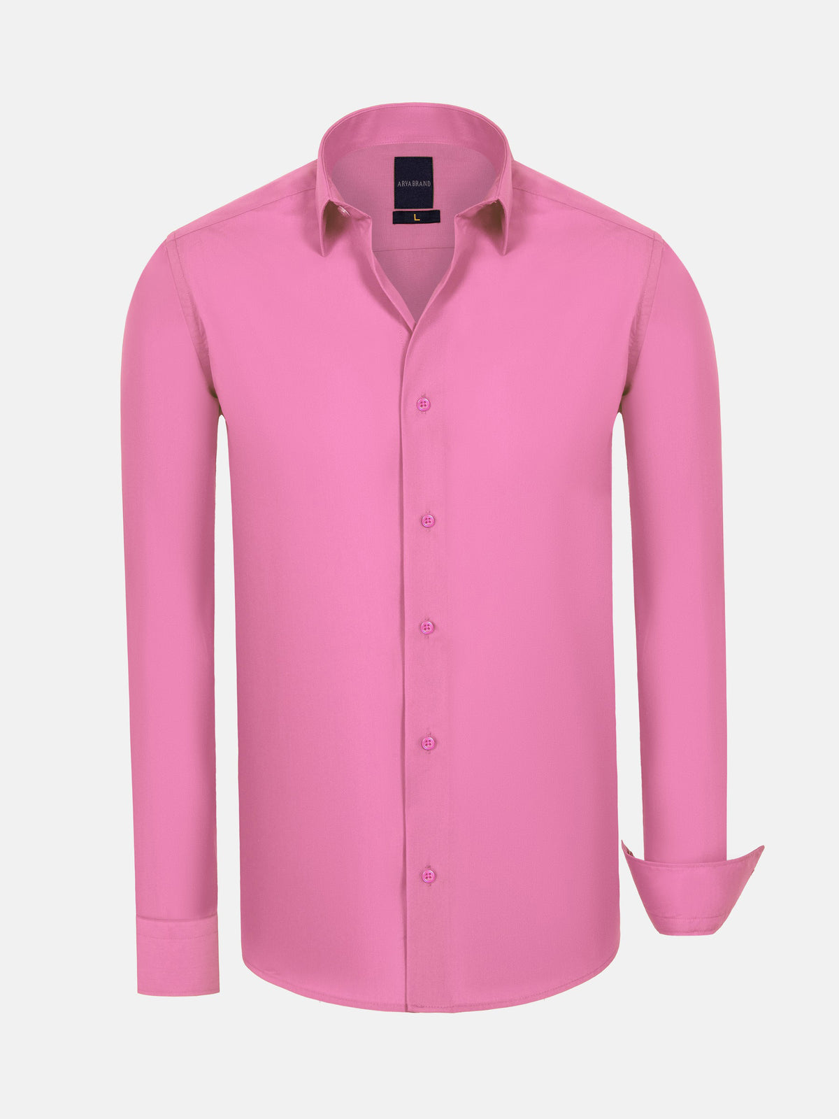 Leira Solid Dark Pink Long Sleeve Shirt 6XL