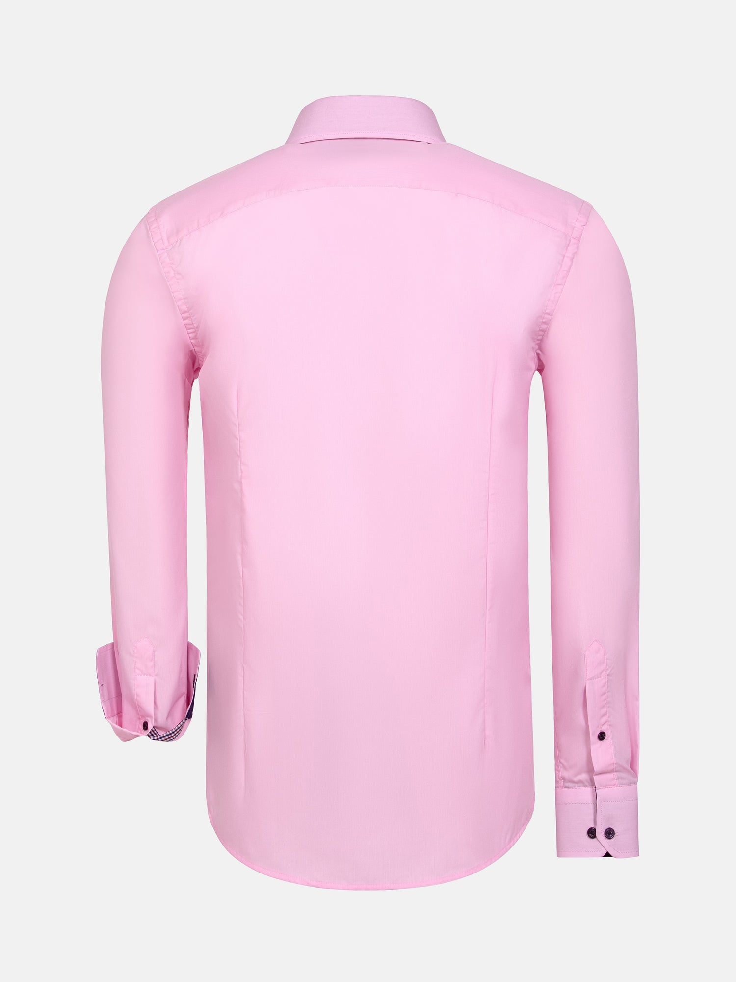 Ales Solid Structured Pink Long Sleeve Shirt 6XL