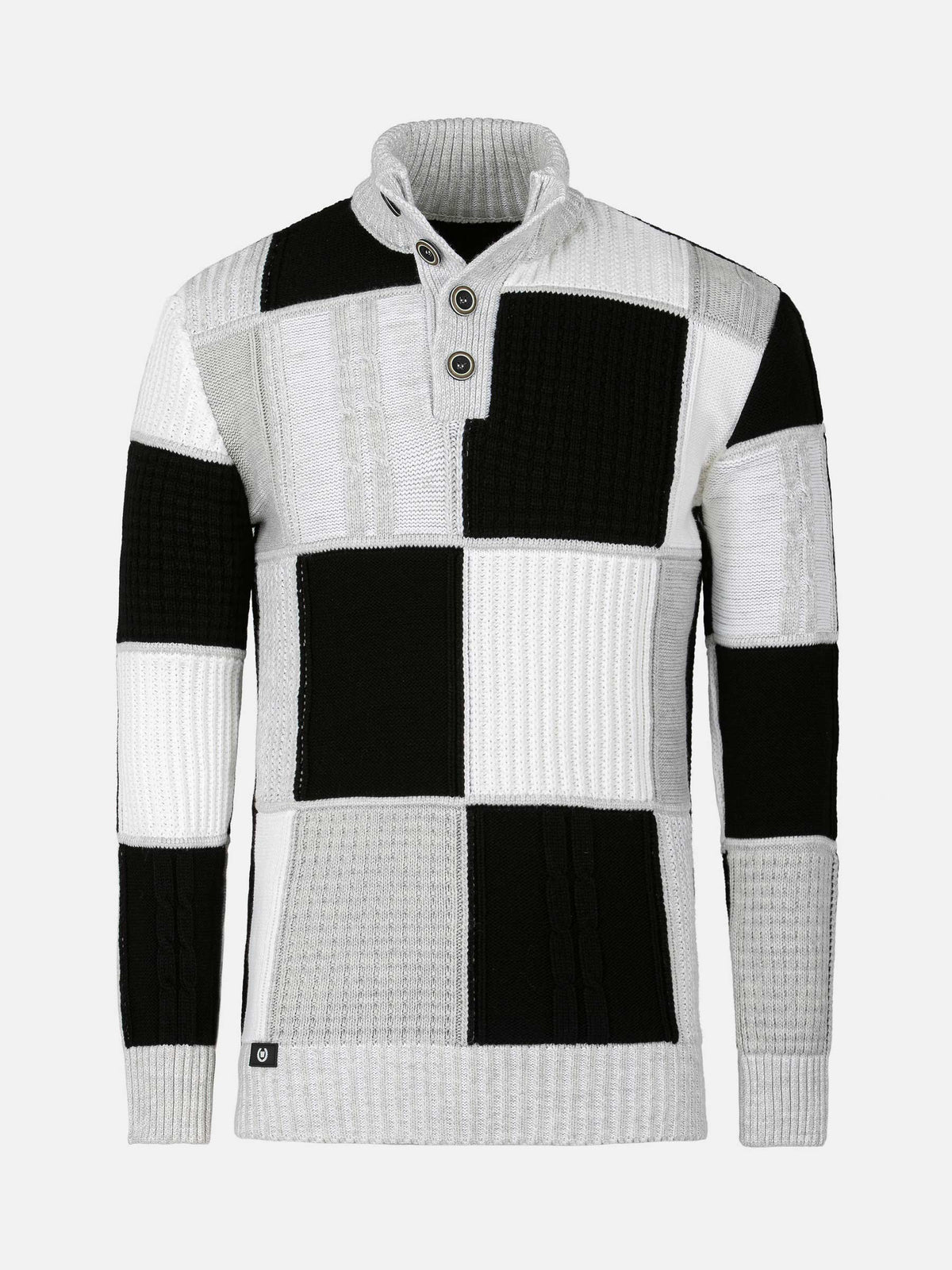 Cambridge Pattern Black White Knitwear 6XL