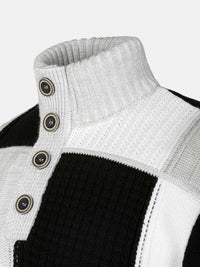 Cambridge Pattern Black White Knitwear 6XL