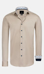 Vercelli Solid Beige Shirt Long Sleeve 6XL