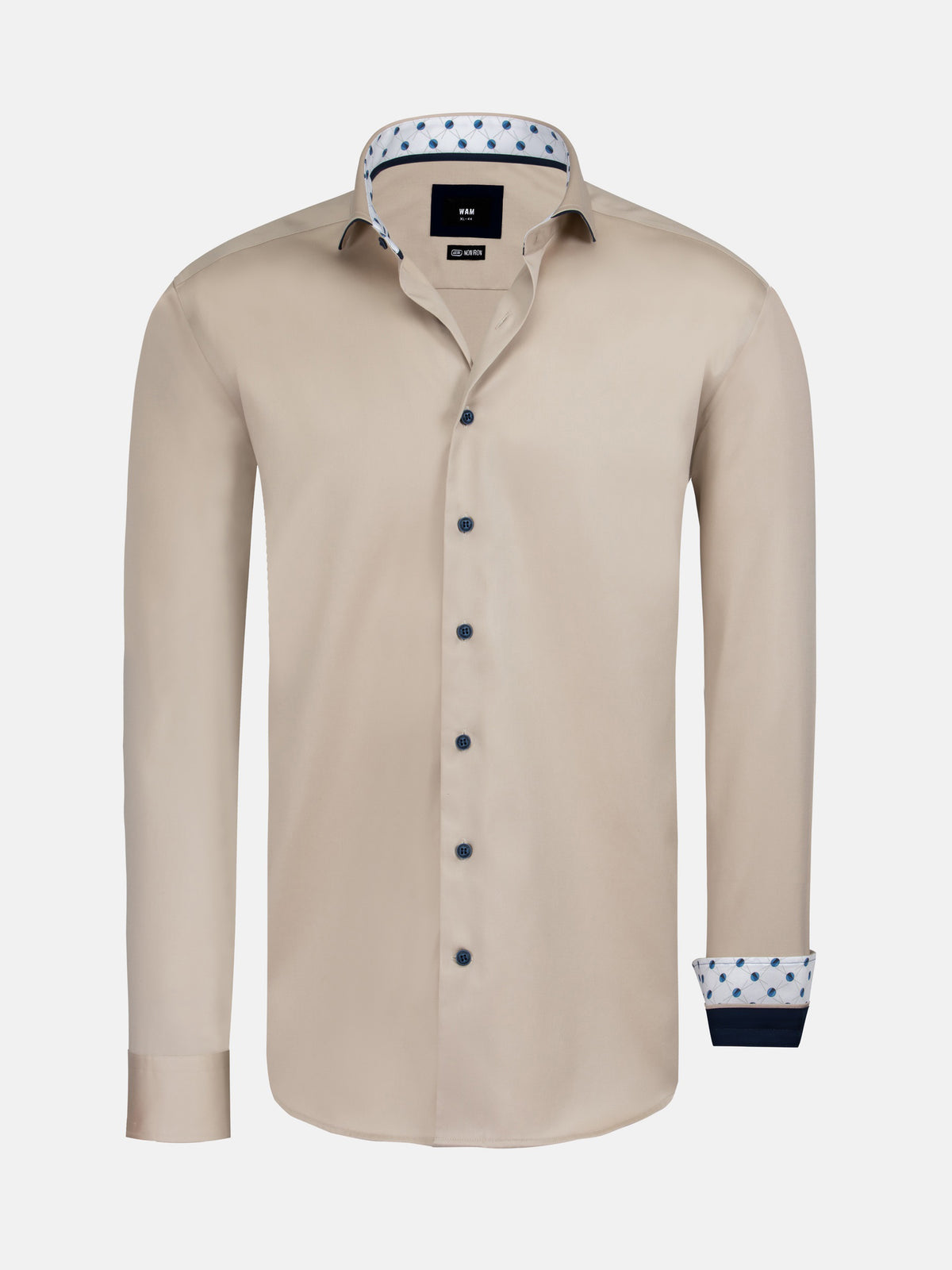 Vercelli Solid Beige Shirt Long Sleeve 6XL