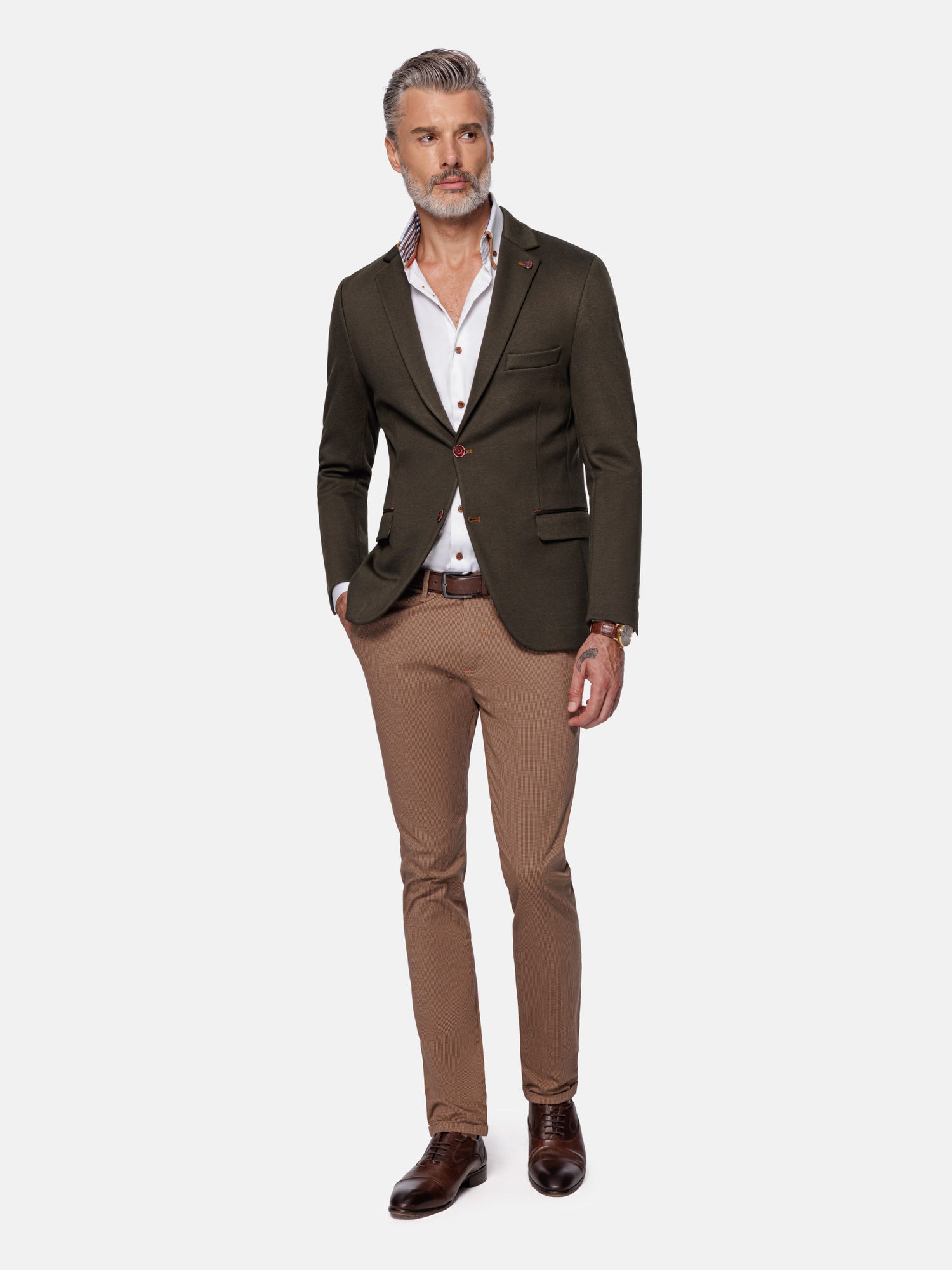 Relaxed Slim Fit Monarch Khaki Blazer 62