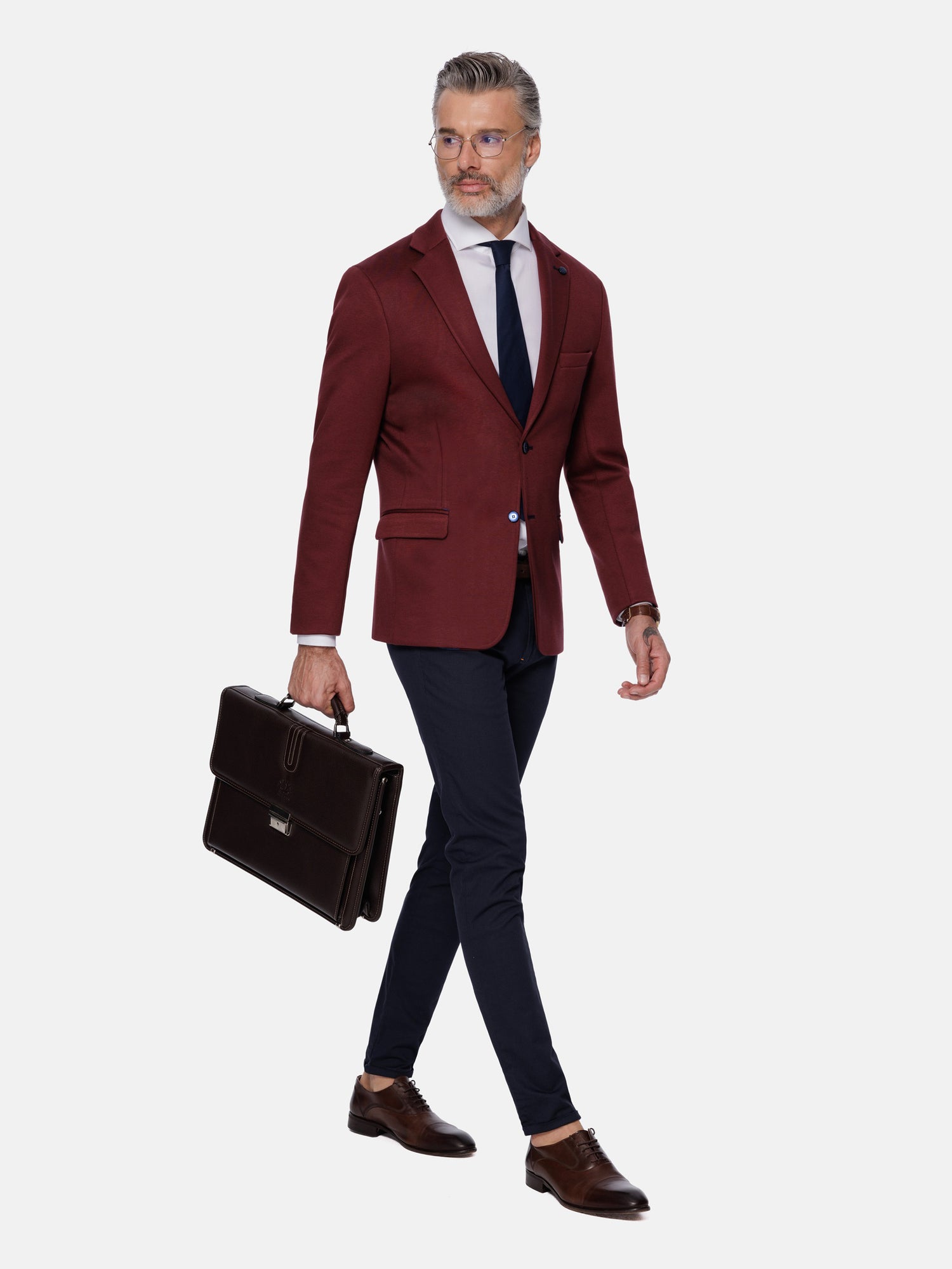 Relaxed Slim Fit Monarch Dark Red Blazer 62