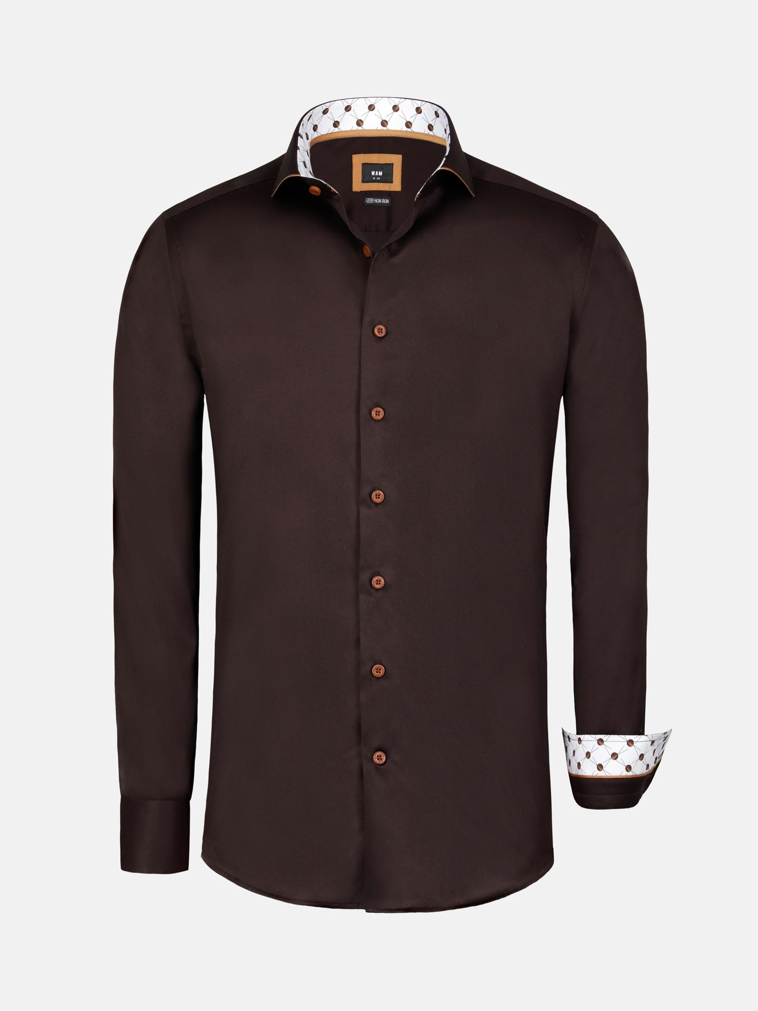 Lance Solid Brown Long Sleeve Shirt 6XL