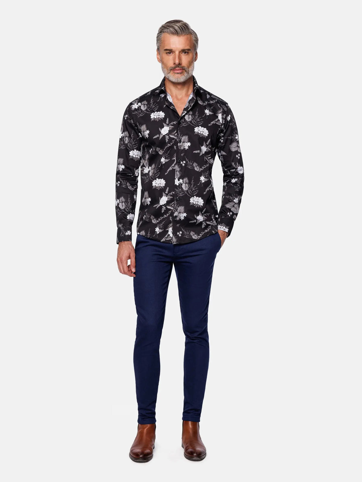 Astoria Floral Black Long Sleeve Shirt 6XL