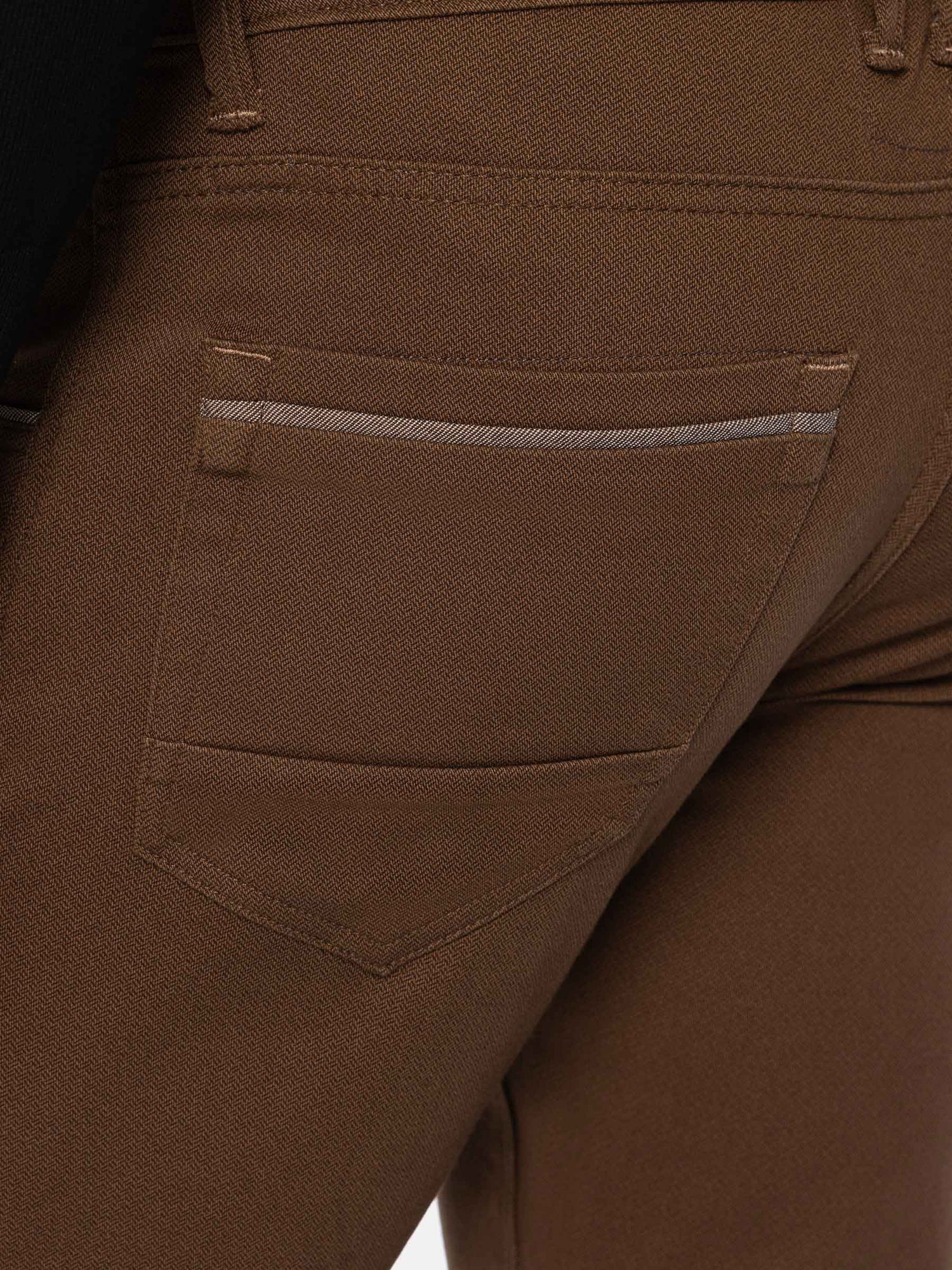 Santiago Slim Fit Textured Brown Jeans 40-32