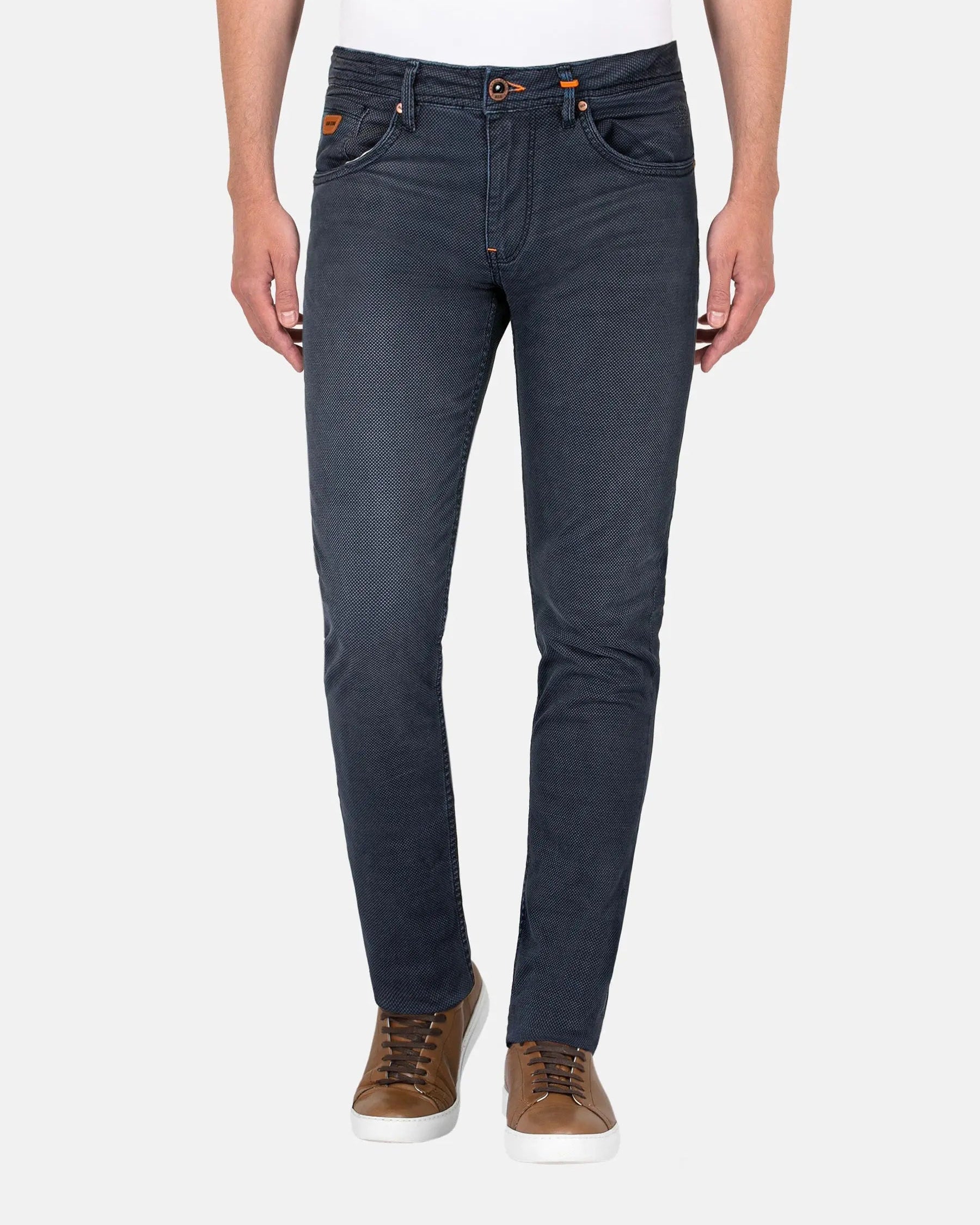 Zion Mini Check Slim Fit Navy jeans 40-32