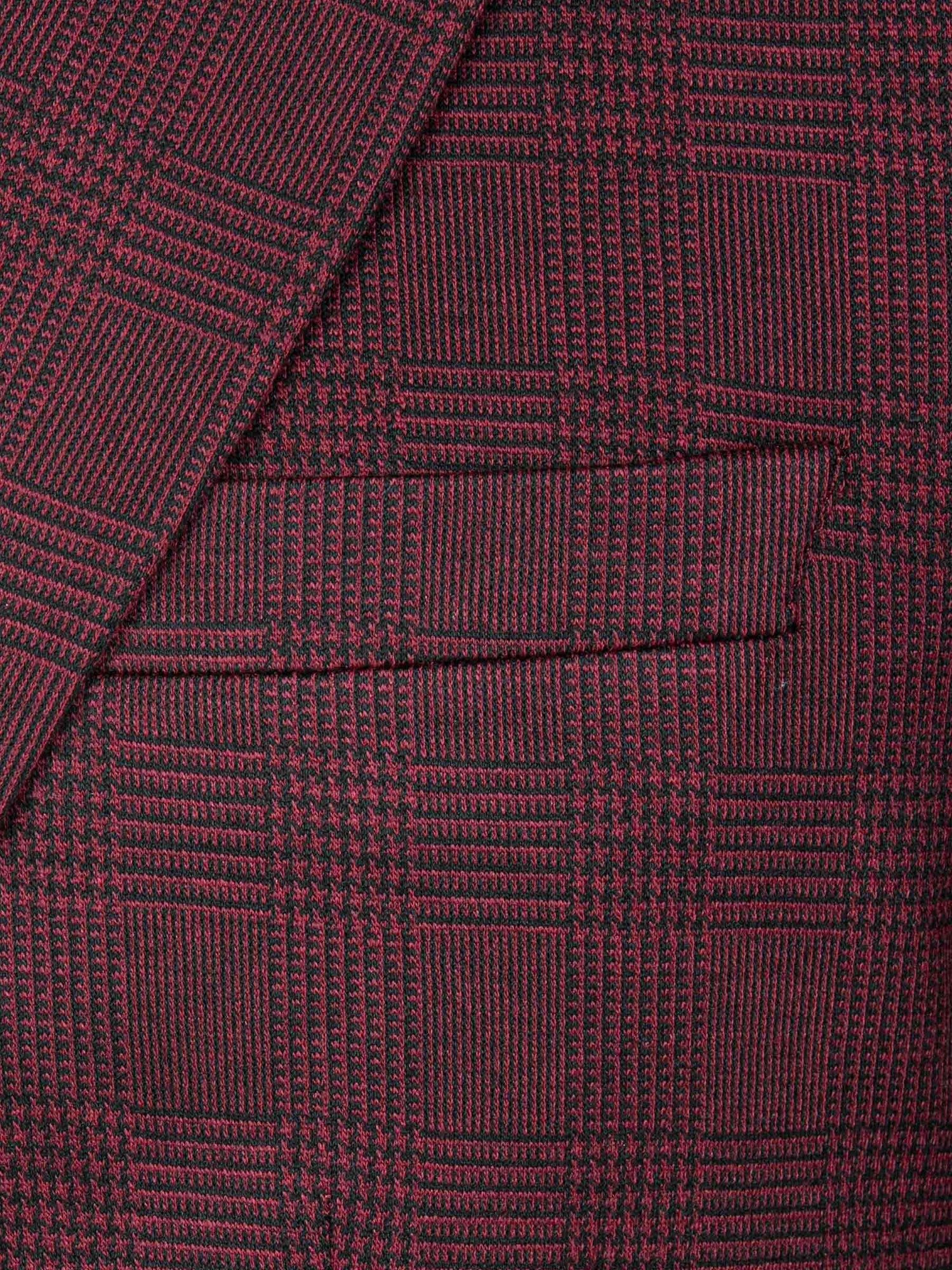 Red Wood Wide Lapel Dark Red Blk Suit Blazer 60