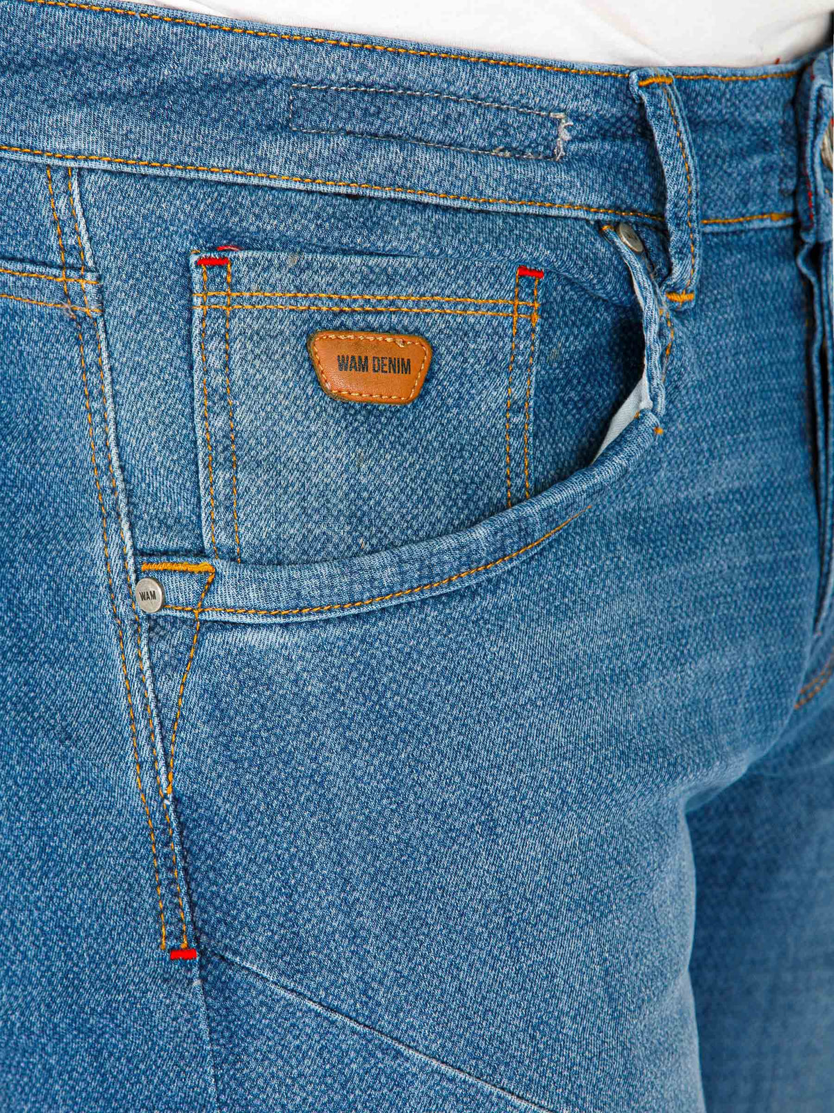 Carinal Mini Check Slim Fit Navy Jeans 40-32