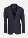 Amalfi Glen Check wide lapel Navy Suit Blazer 60