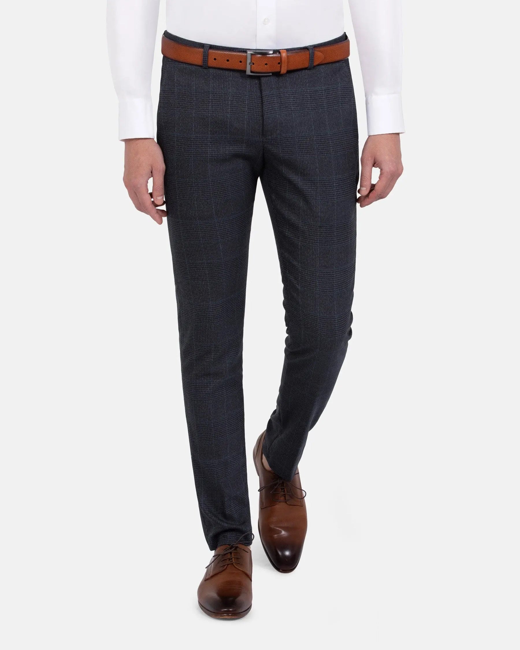 Amalfi Glen Check Slim Fit Navy Suit Pants 60