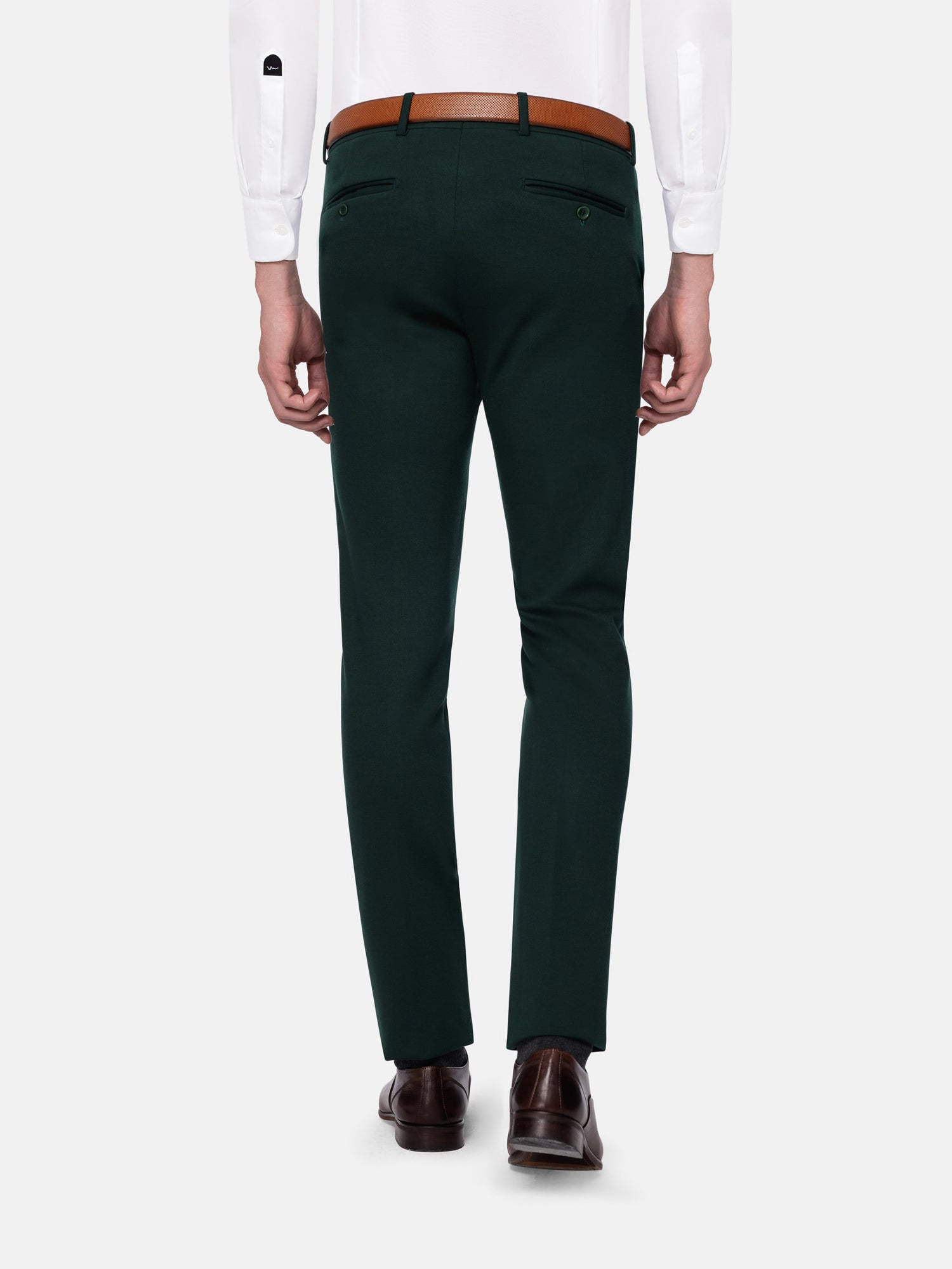 Wayne Glen Check Slim Fit Green Suit Pants 60