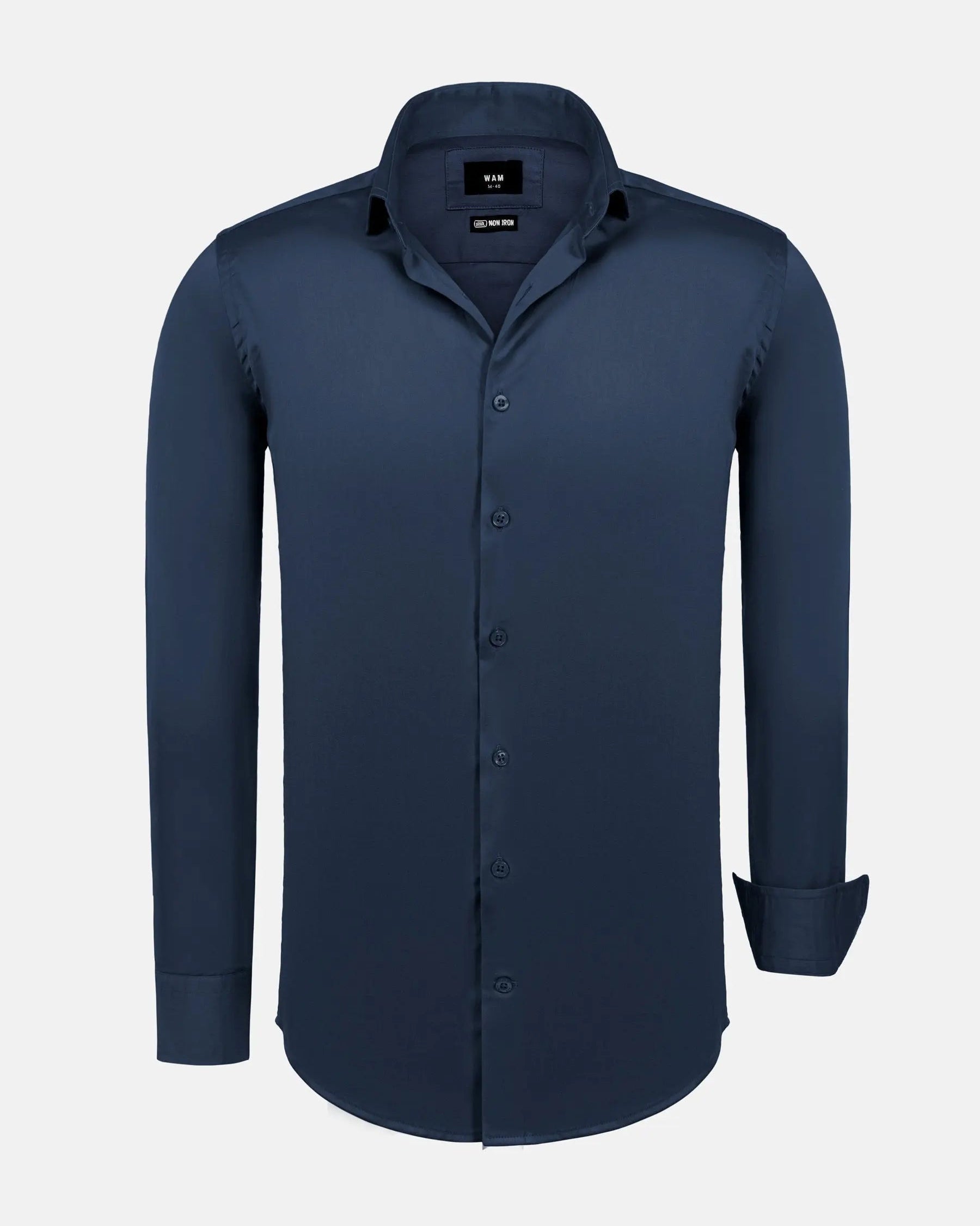 William Navy Slim Fit Mena Cotton Shirt 6XL