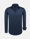 William Navy Slim Fit Mena Cotton Shirt 6XL