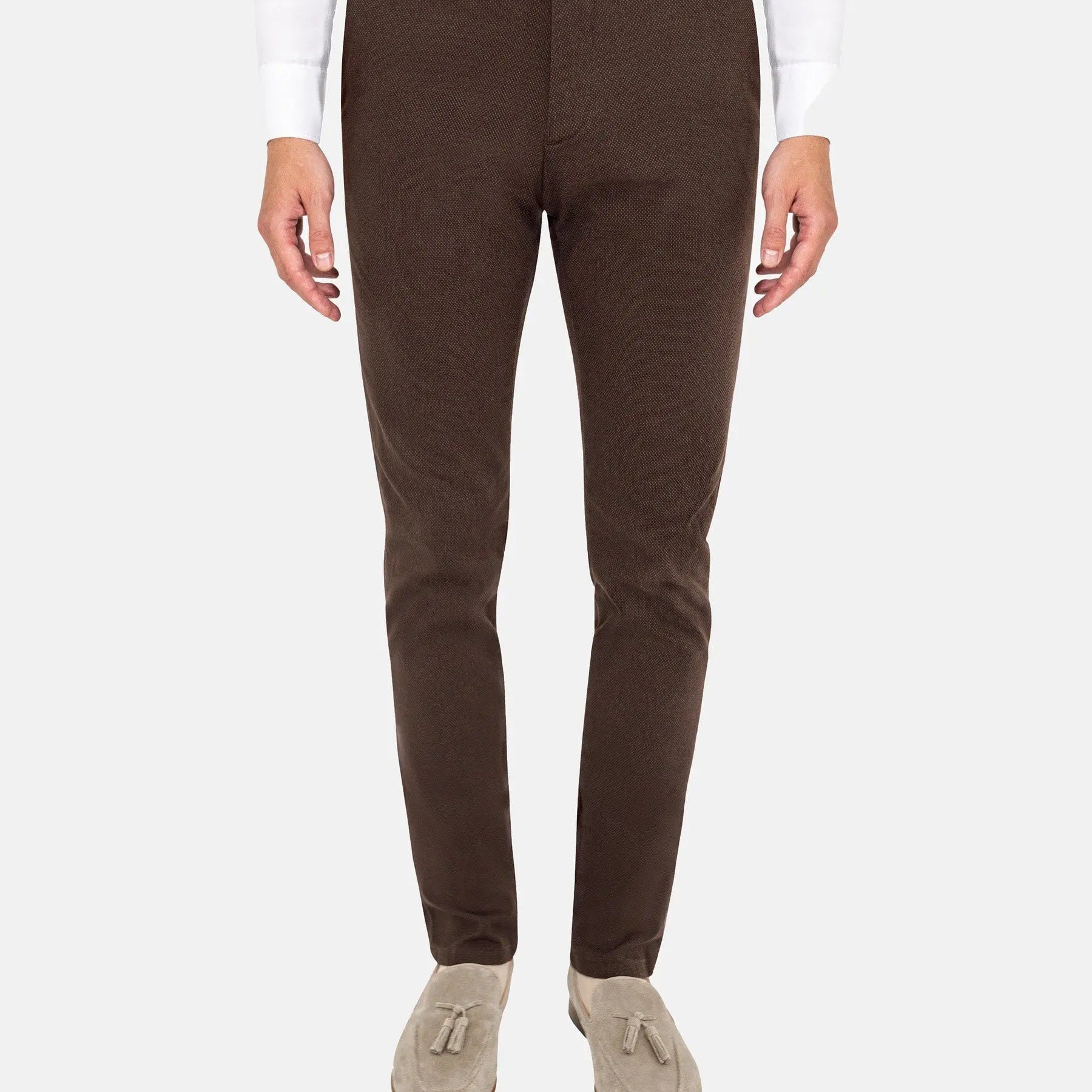 Thor Mini Pattern Check Brown Chino 40-32