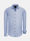 Emiliano Slim Fit Blue  Long Sleeve Shirt 6XL