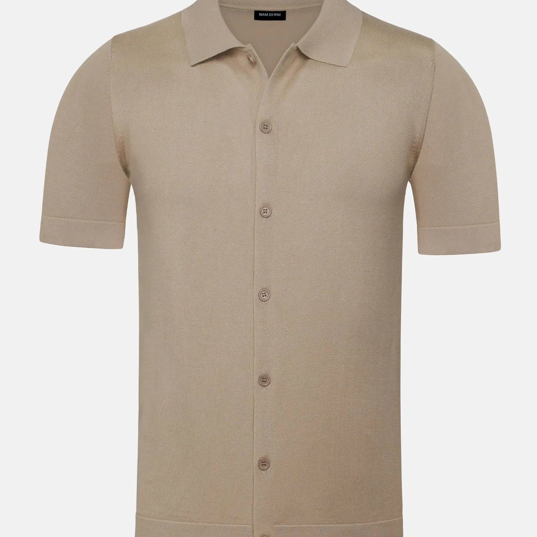 James Full Button-Down Beige Polo 6XL